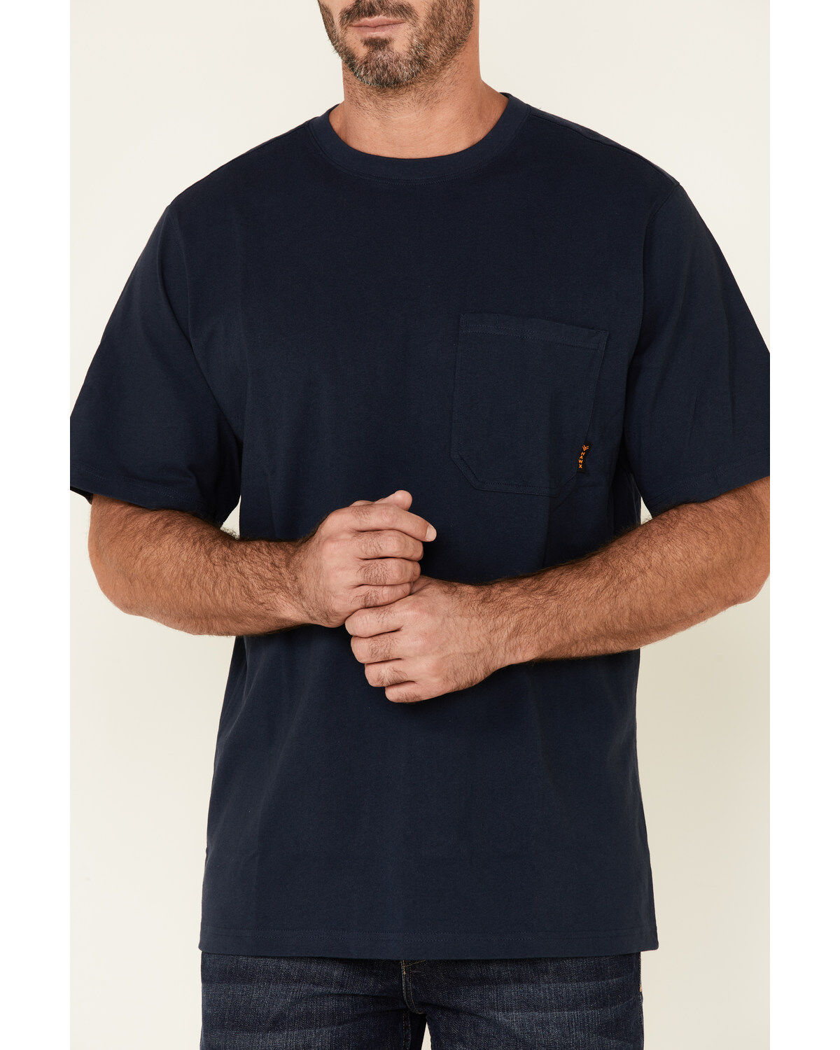 Hawx Men's Solid Navy Forge Short Sleeve Work Pocket T-Shirt