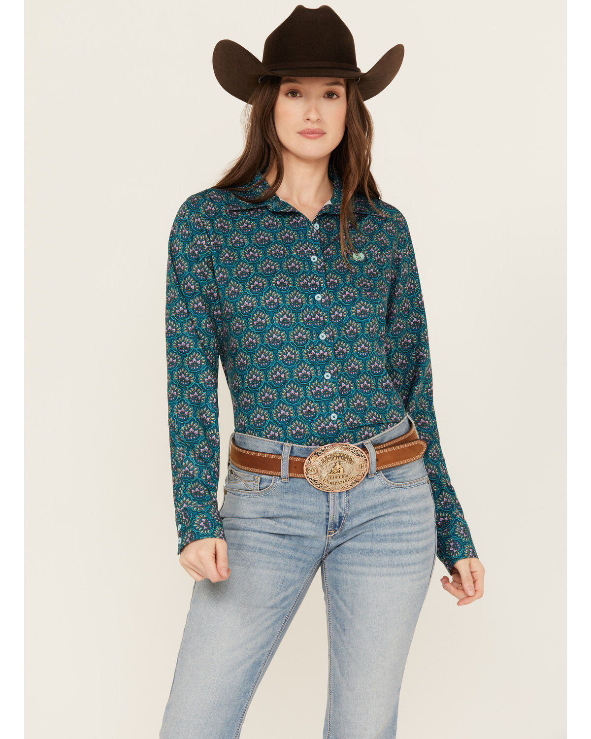 Cinch Women's ARENAFLEX™ Floral Long Sleeve Button Down Western Shirt