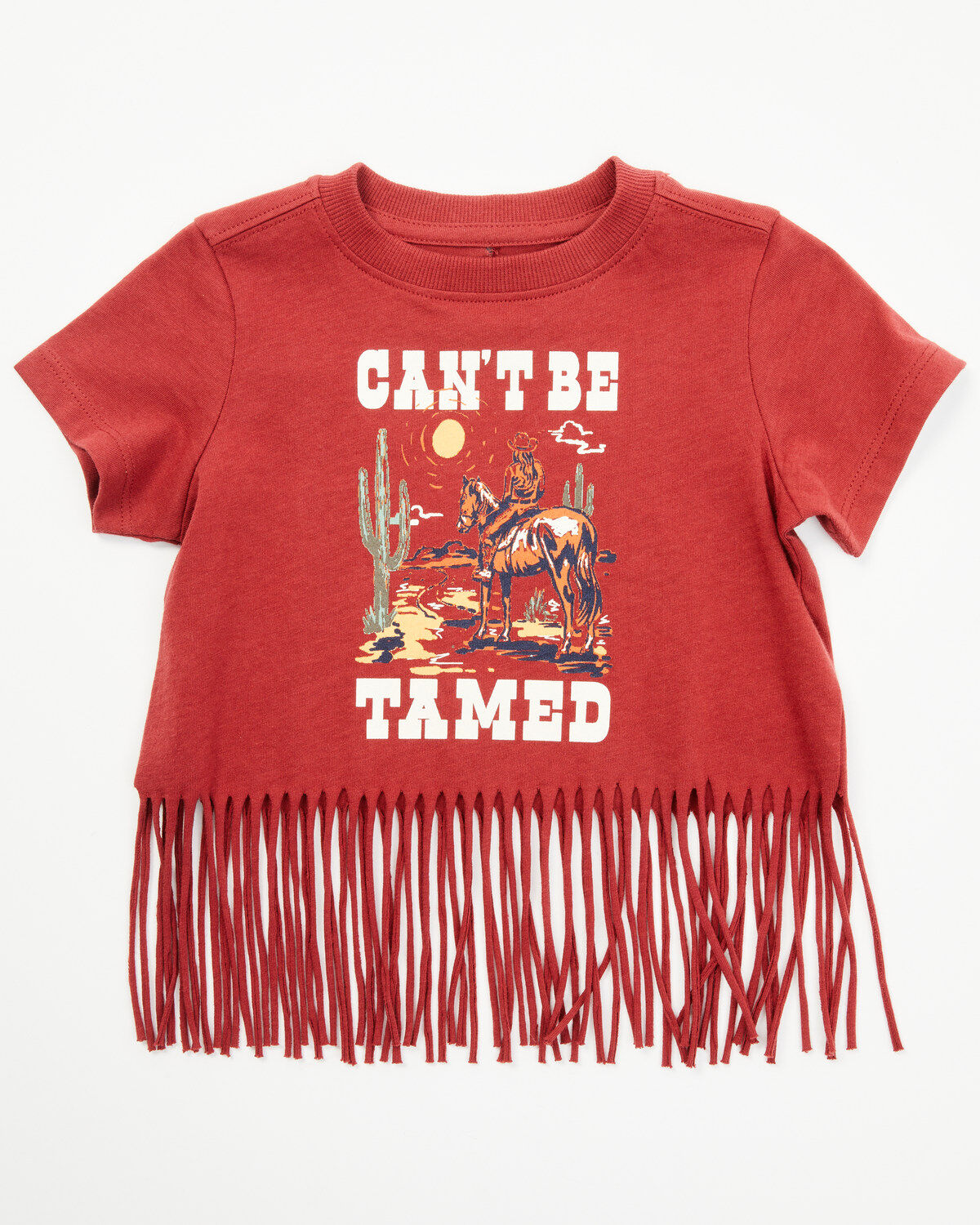 Shyanne Toddler Girls' Can't Be Tamed Short Sleeve Fringe Graphic Tee