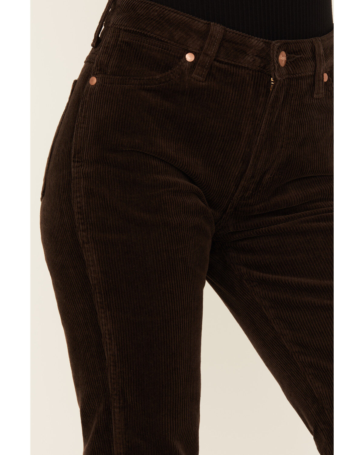 Wrangler Women's Mole Corduroy Westward Mid Rise Bootcut Stretch Denim Jeans