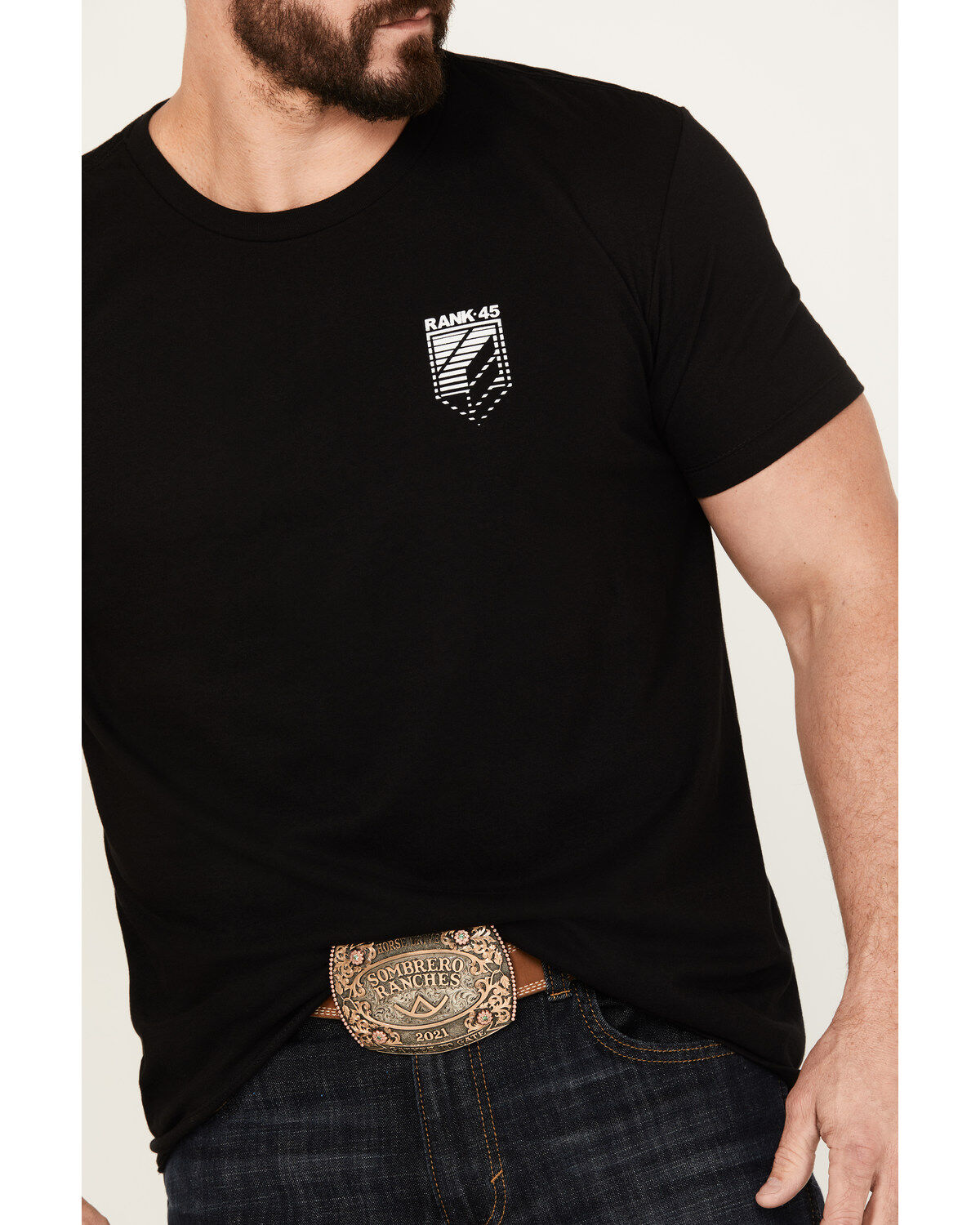 RANK 45® Men's Bronco Coral Short Sleeve Graphic T-Shirt