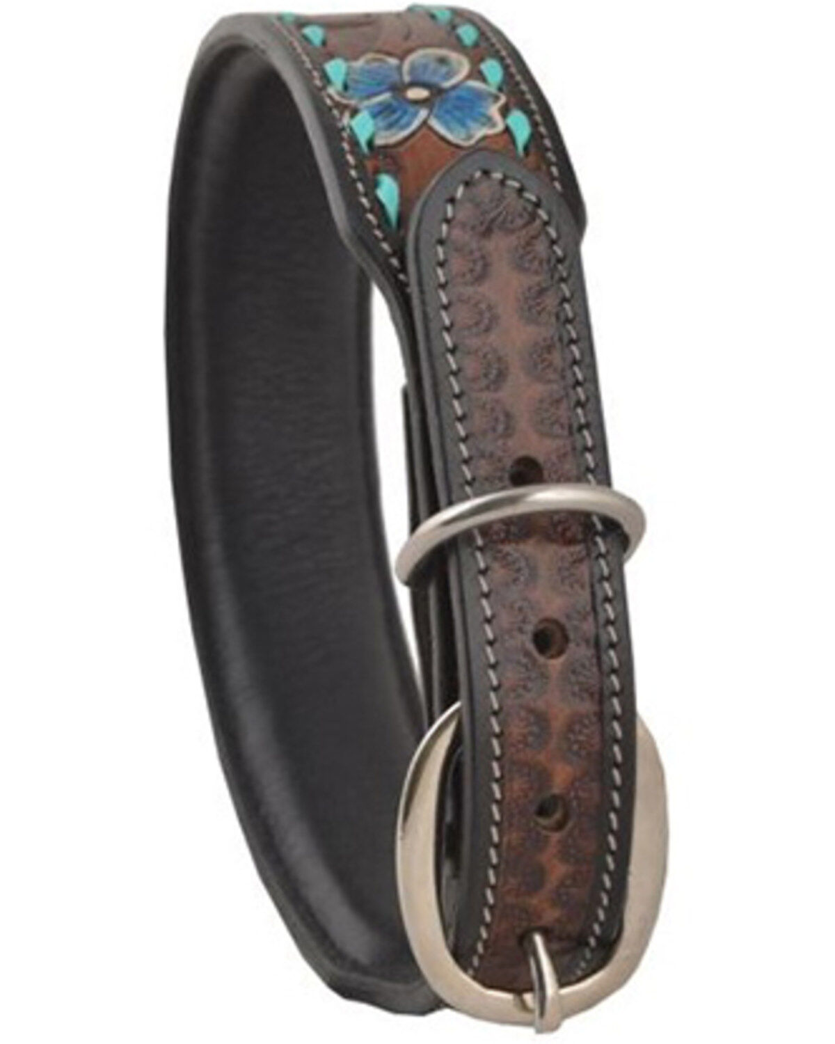 Myra Bag Scenic Hand-Tooled Leather Dog Collar