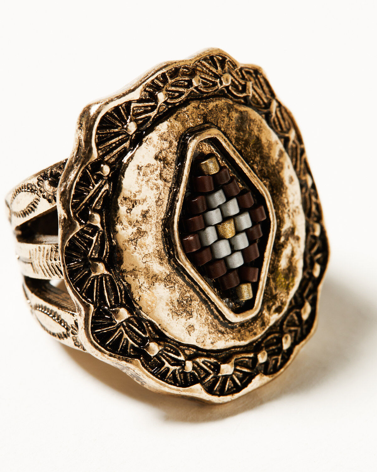 Shyanne Women's Summer Moon Antique Gold Statement Ring