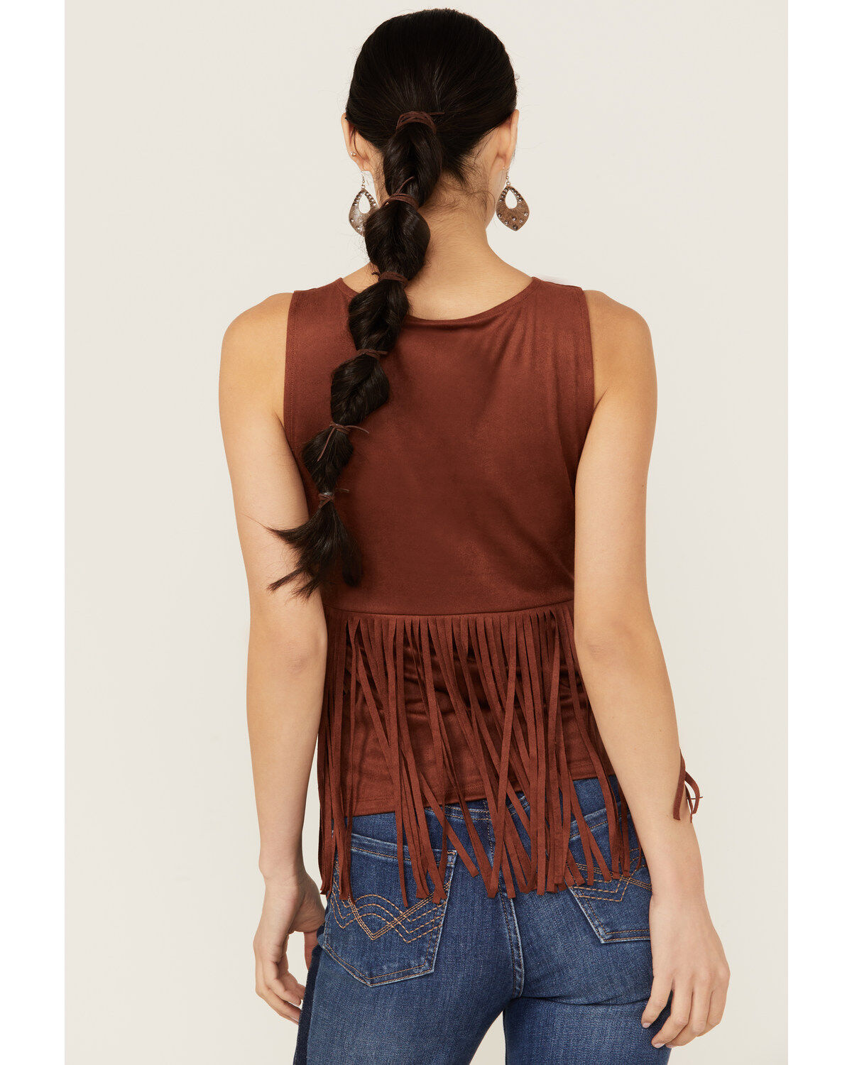 Idyllwind Women's Pennington Faux Suede Twisted Fringe Top