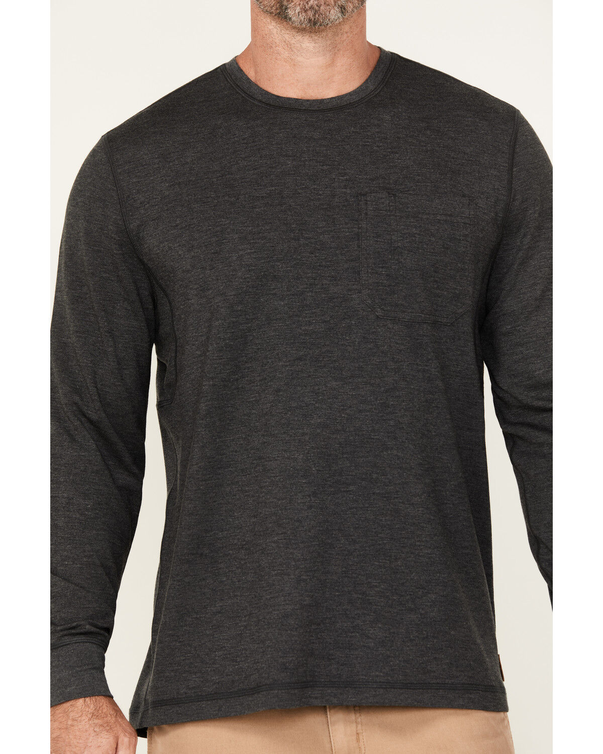 Lucky Brand Workwear Men's Textured Knit Long Sleeve Pocket Tee