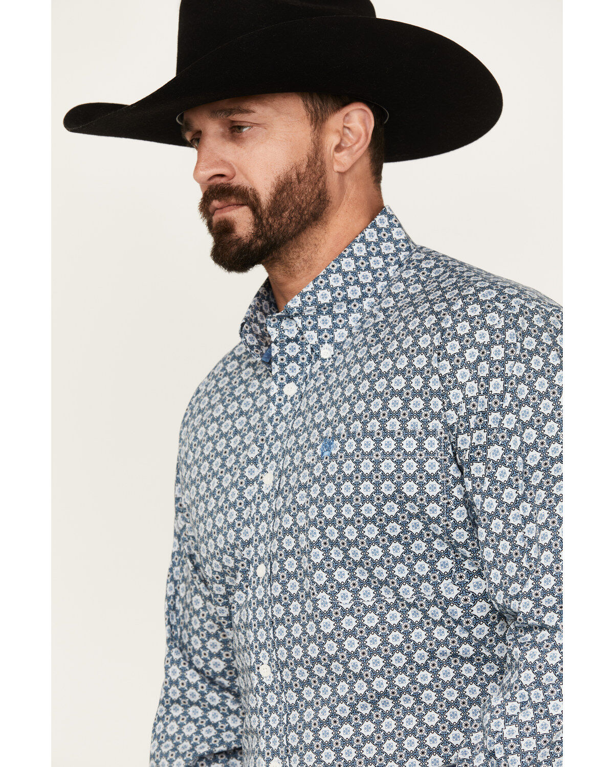 Cinch Men's Medallion Print Long Sleeve Button-Down Stretch Western Shirt