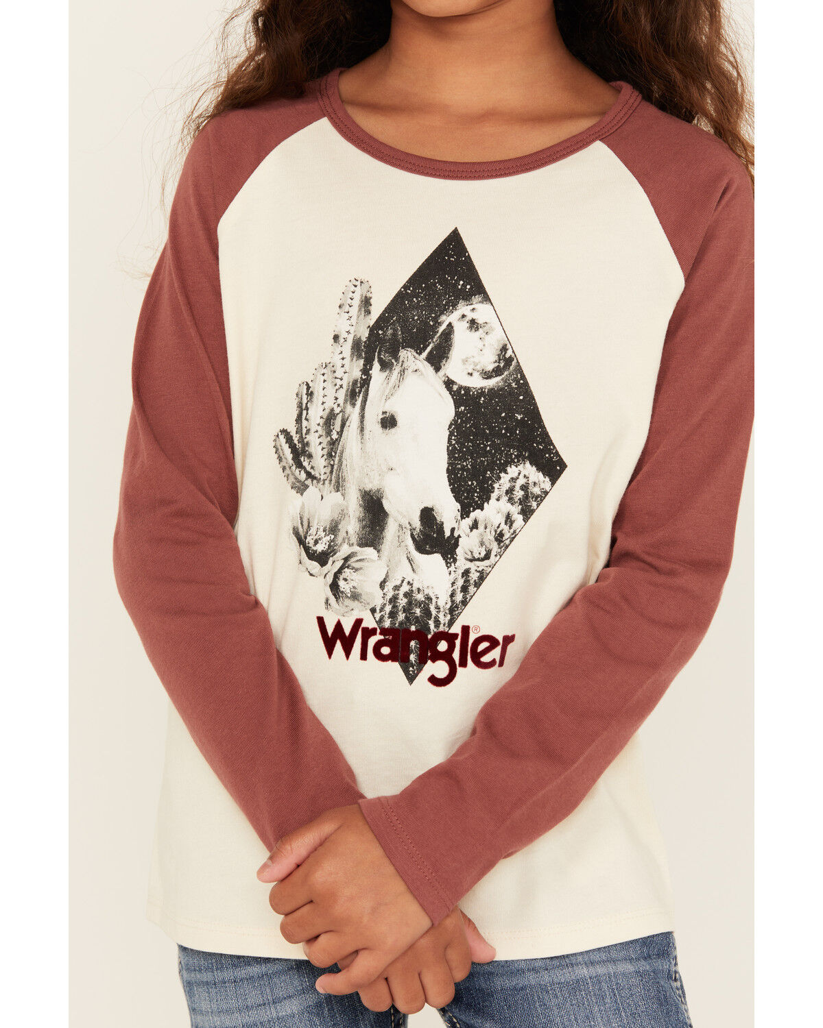 Wrangler Girls' Desert Logo Long Sleeve Graphic Shirt