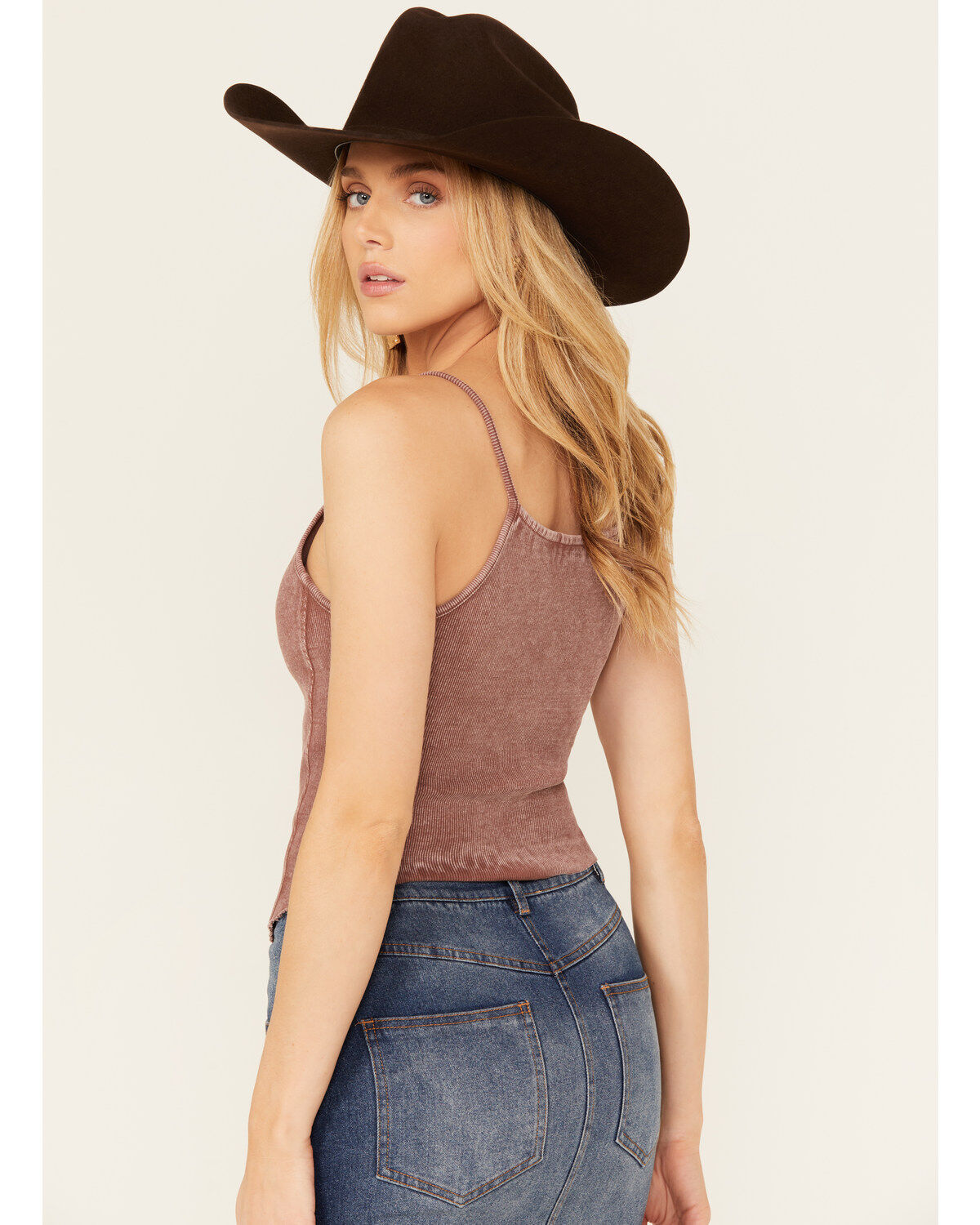 Rock & Roll Denim Women's Sleeveless Ribbed Corset Tank