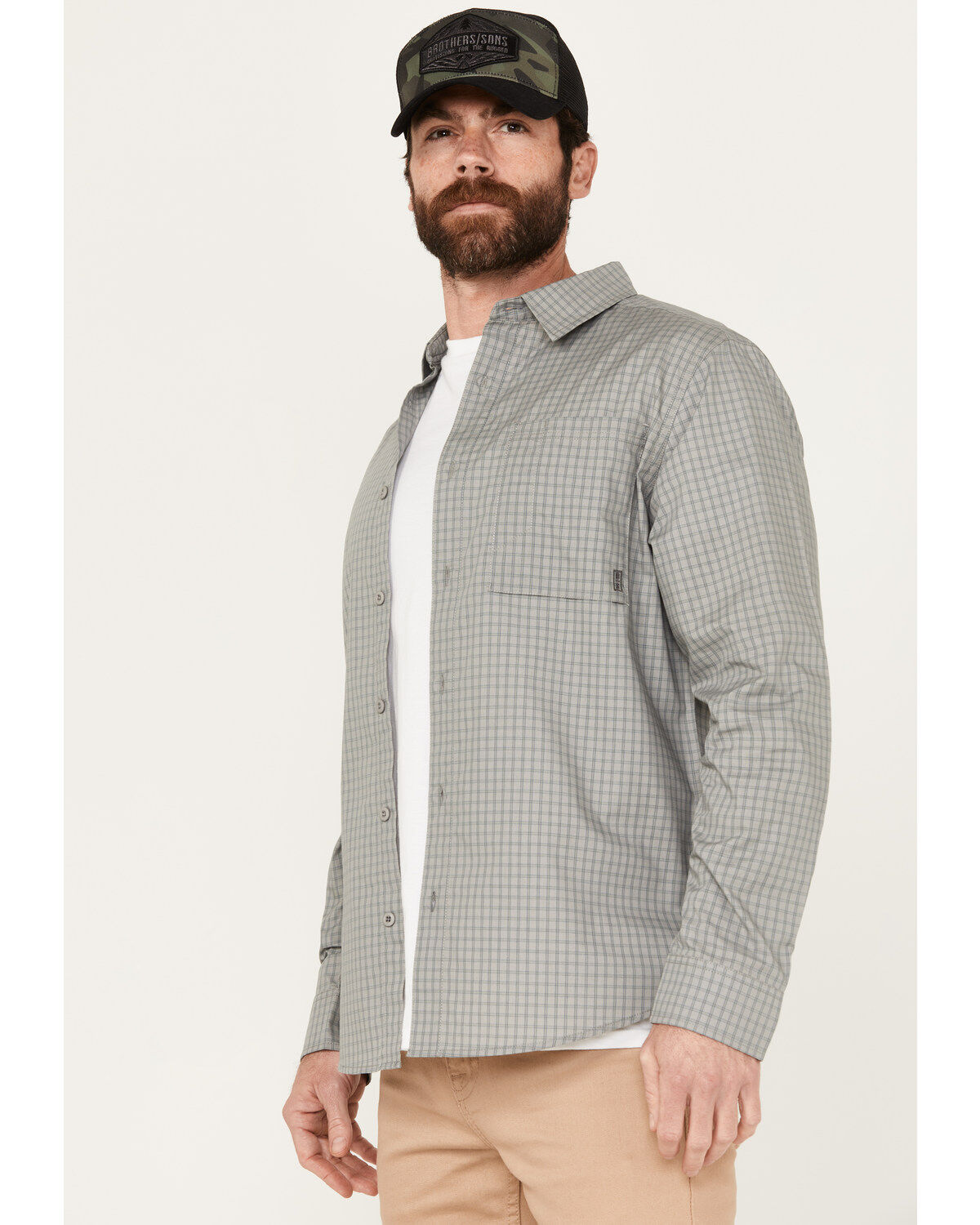 Brothers and Sons Men's Newkirk Plaid Print Long Sleeve Button-Down Western Performance Shirt