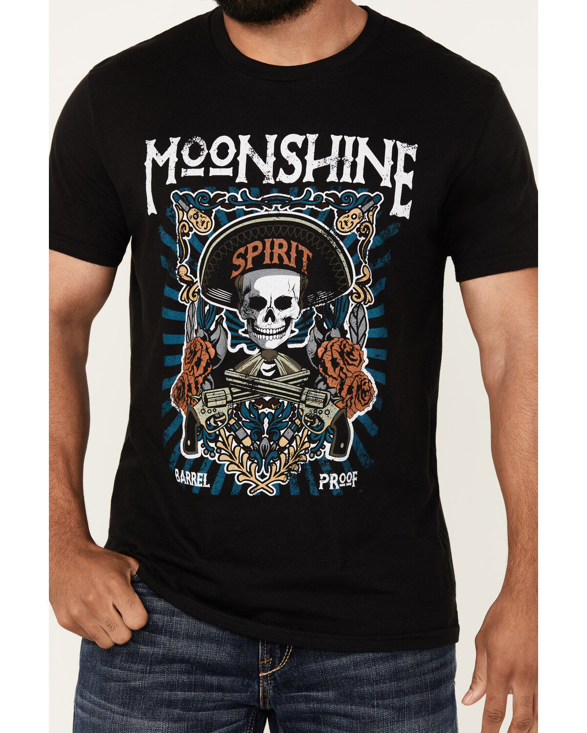 Moonshine Spirit Men's Barrel Short Sleeve Graphic T-Shirt