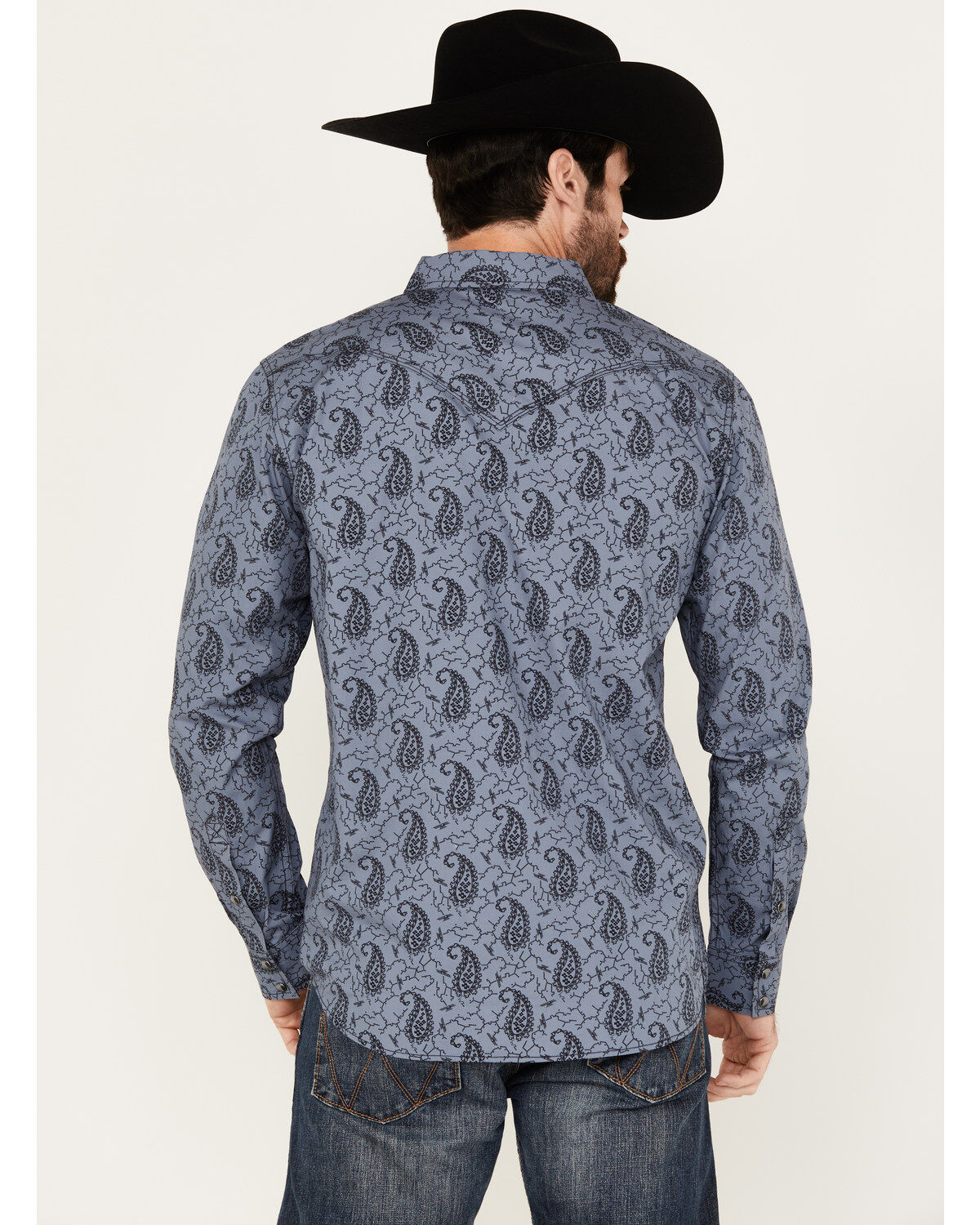 Moonshine Spirit Men's Satanta Paisley Print Long Sleeve Snap Western Shirt