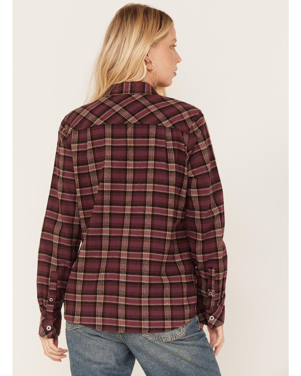 North River Women's Plaid Print Long Sleeve Button Down Flannel Shirt