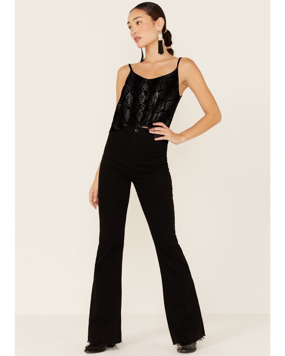 Saints & Hearts Women's Southwestern Velvet Cami Top