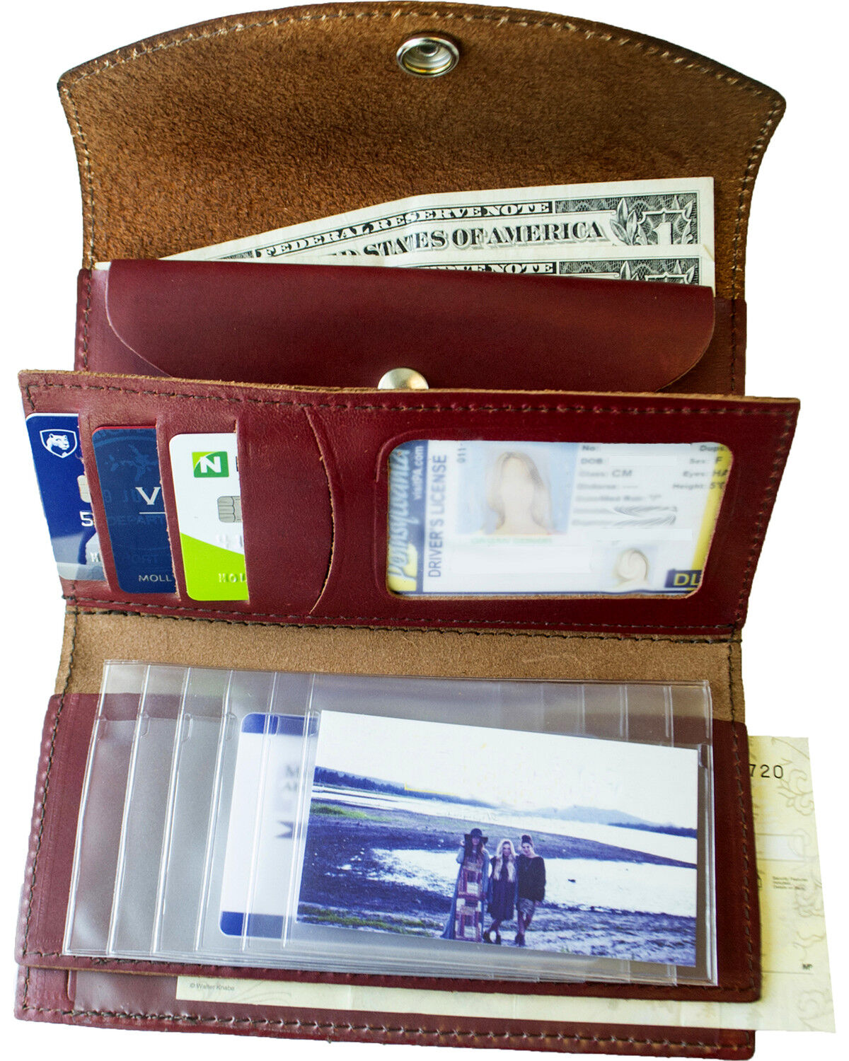Western Express Women's Rose Tooled Leather Organizer Wallet