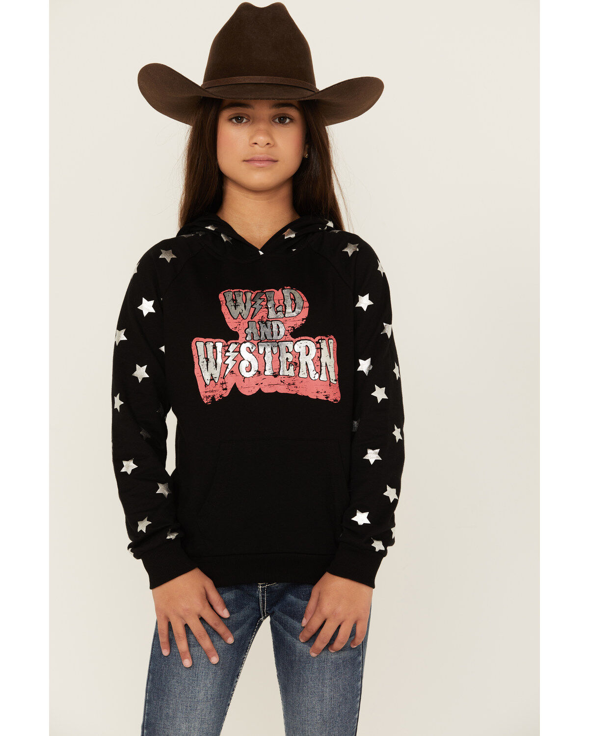 Rock & Roll Denim Girls' Boot Barn Exclusive Wild & Western Star Print Hoodie