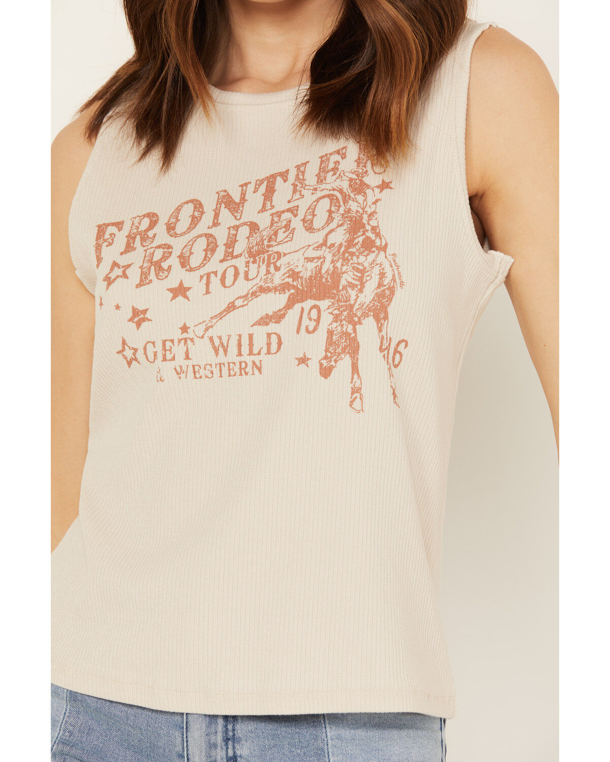 Panhandle Women's Rib Knit Graphic Sleeveless Tank