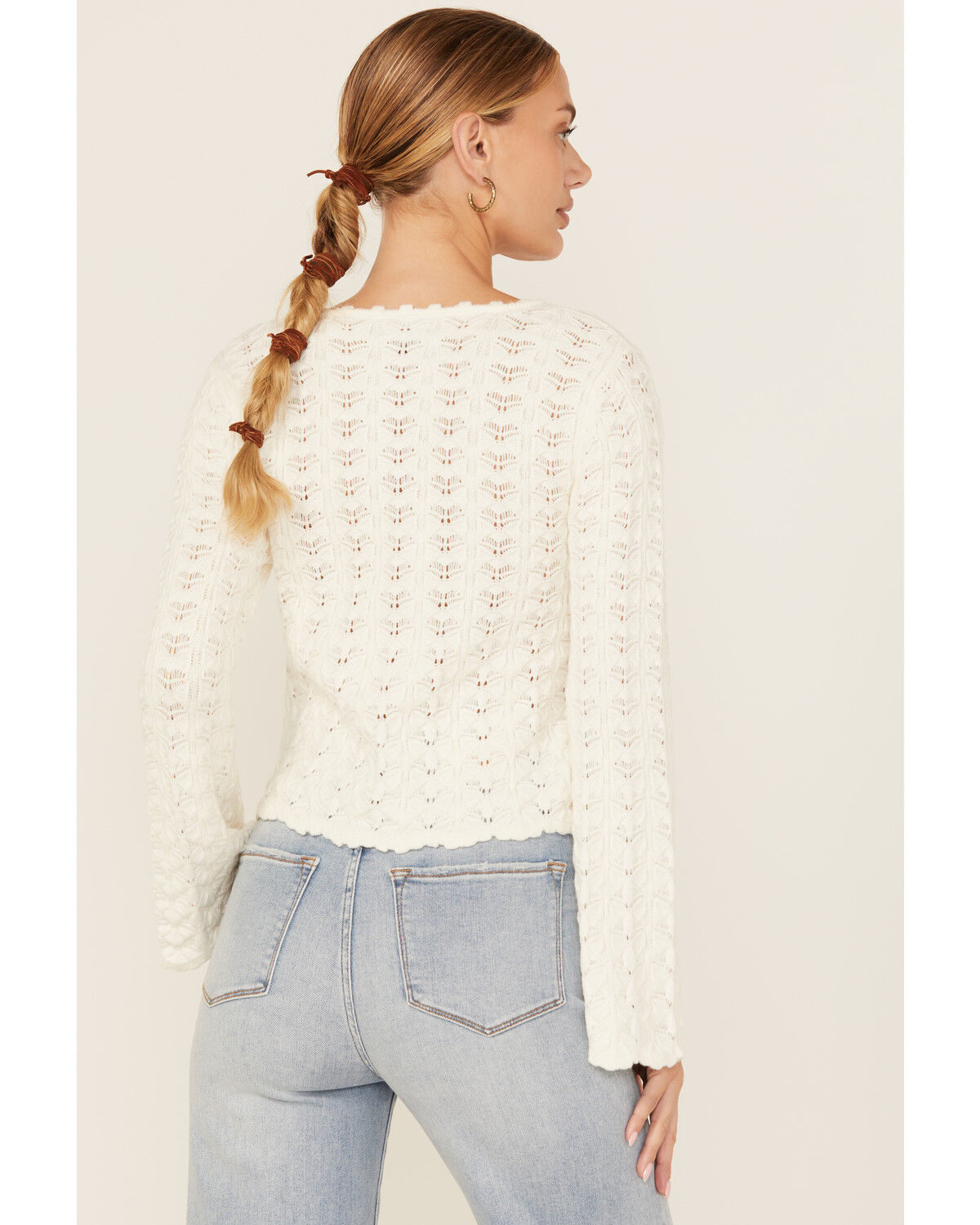 Shyanne Women's Bell Sleeve Pointelle Sweater