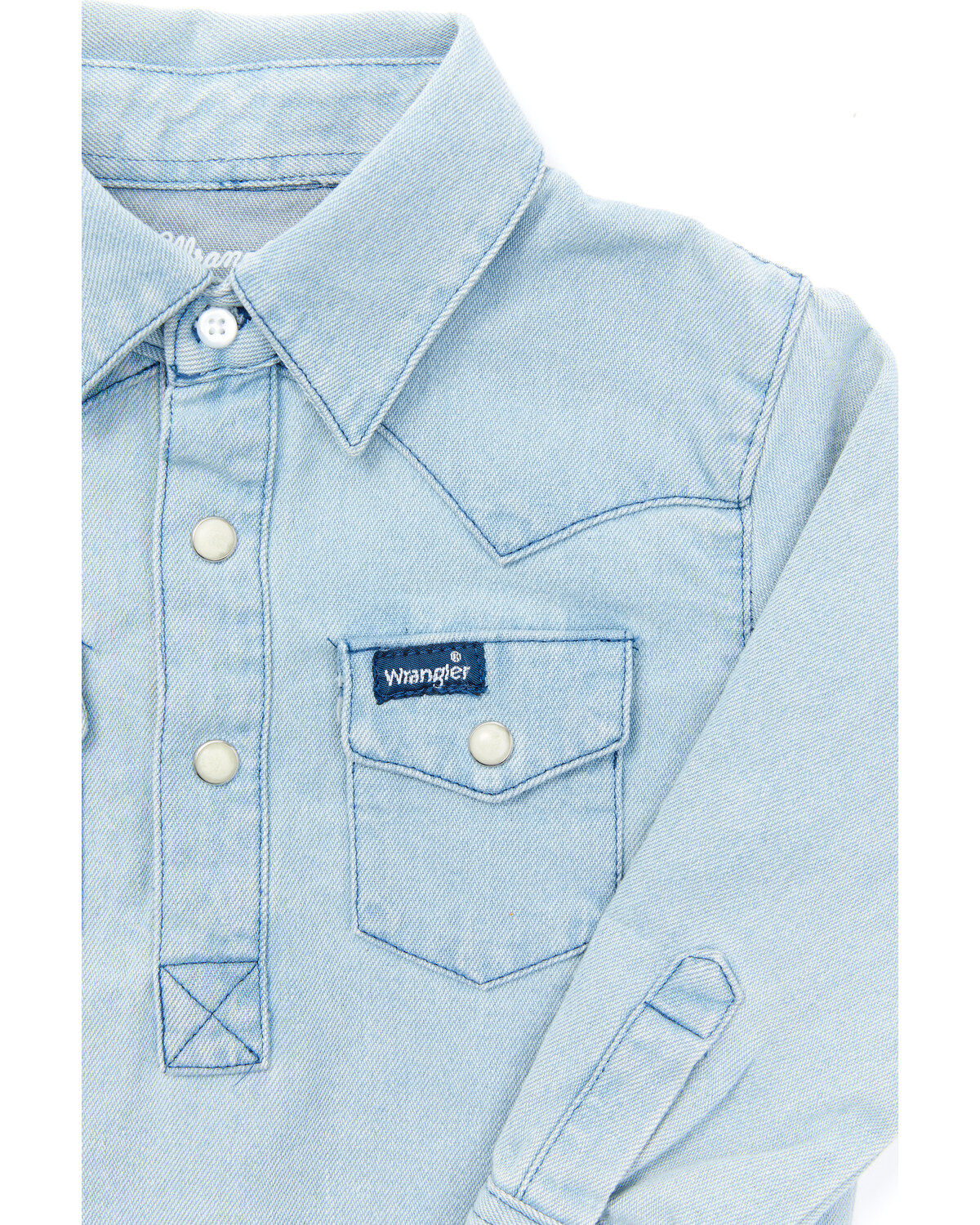 Wrangler Infant Boys' Long Sleeve Collared Onesie