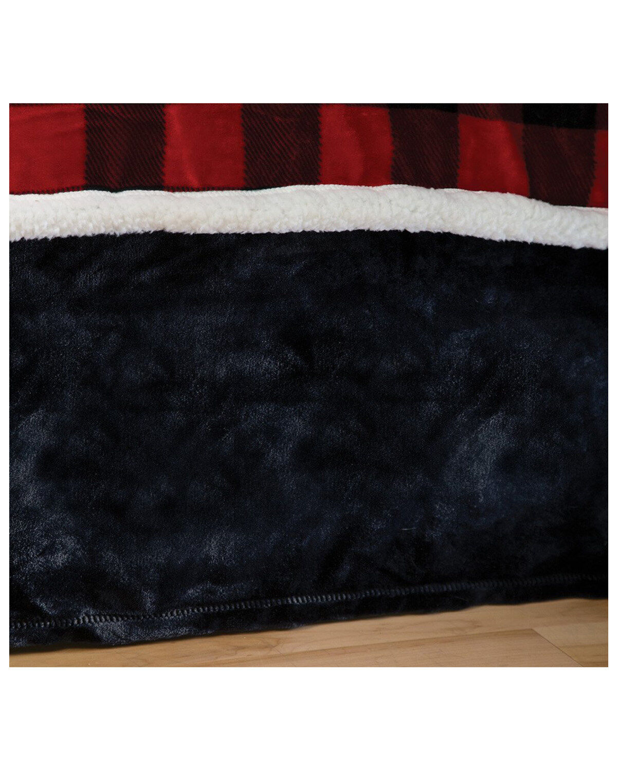 Carstens Home Solid Black Plush Velvet Bed Skirt - Twin Size