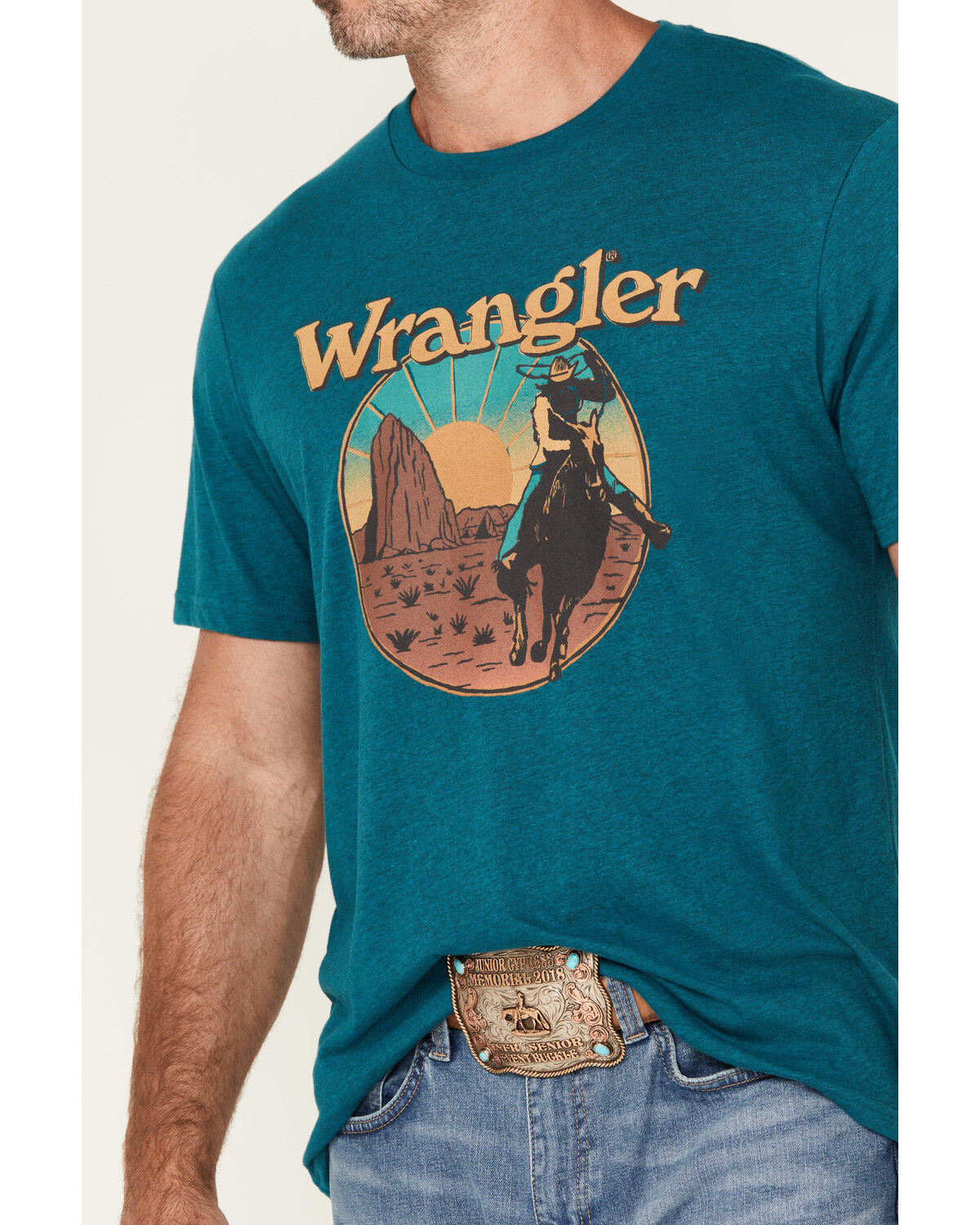 Wrangler Men's Scenic Cowboy Short Sleeve Graphic T-Shirt