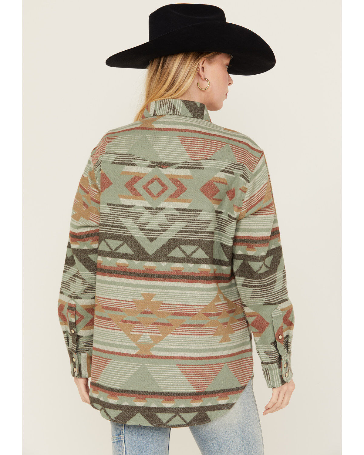 Wrangler Retro Women's Southwestern Long Sleeve Pearl Snap Western Shirt