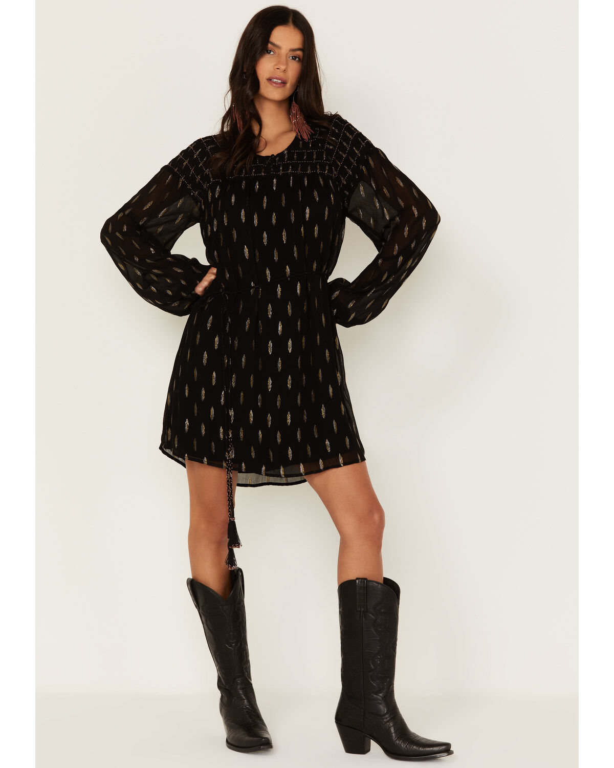 Idyllwind Women's Jolly Metallic Clip Dot Mini Dress