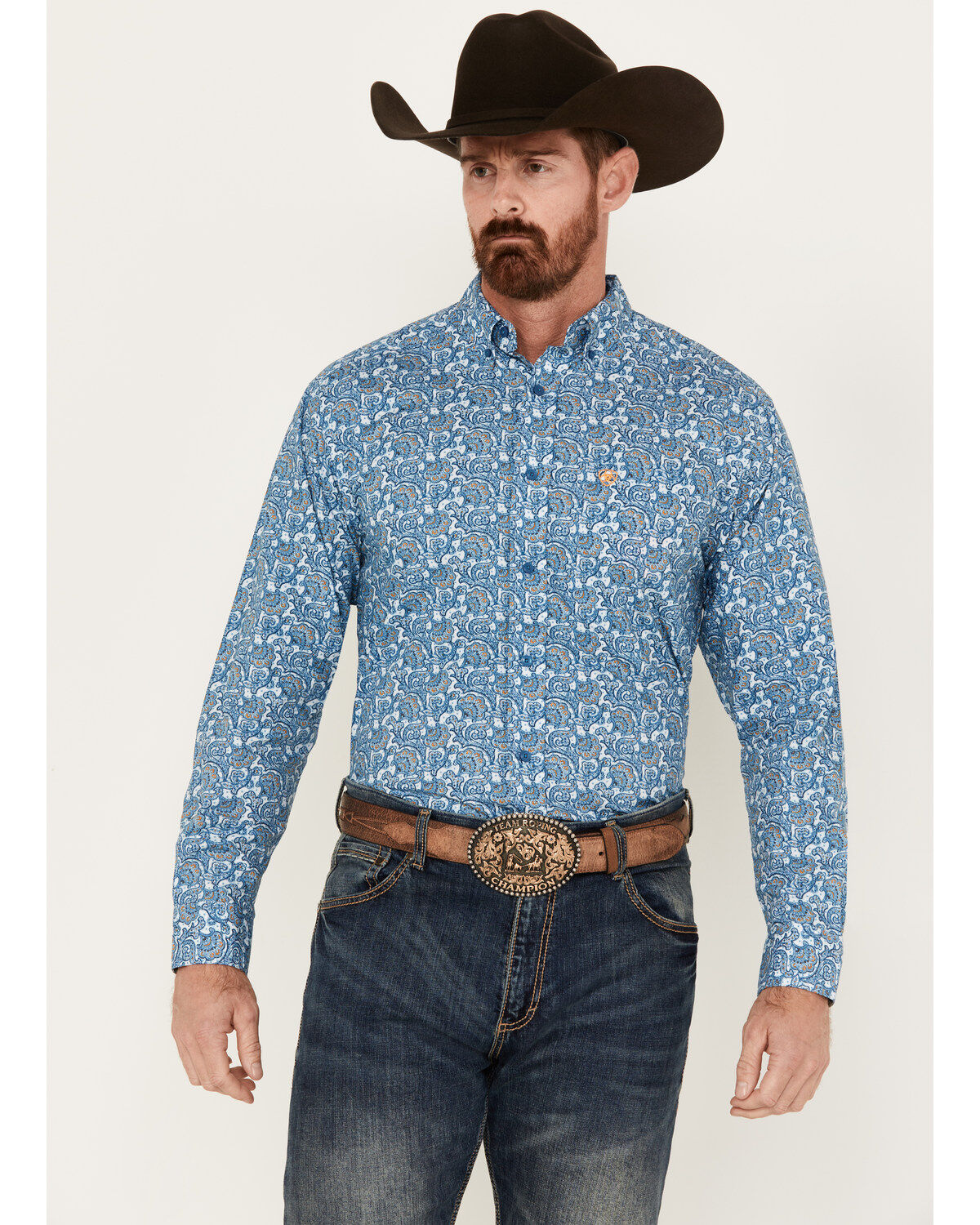 Ariat Men's Gentry Paisley Print Long Sleeve Button-Down Western Shirt