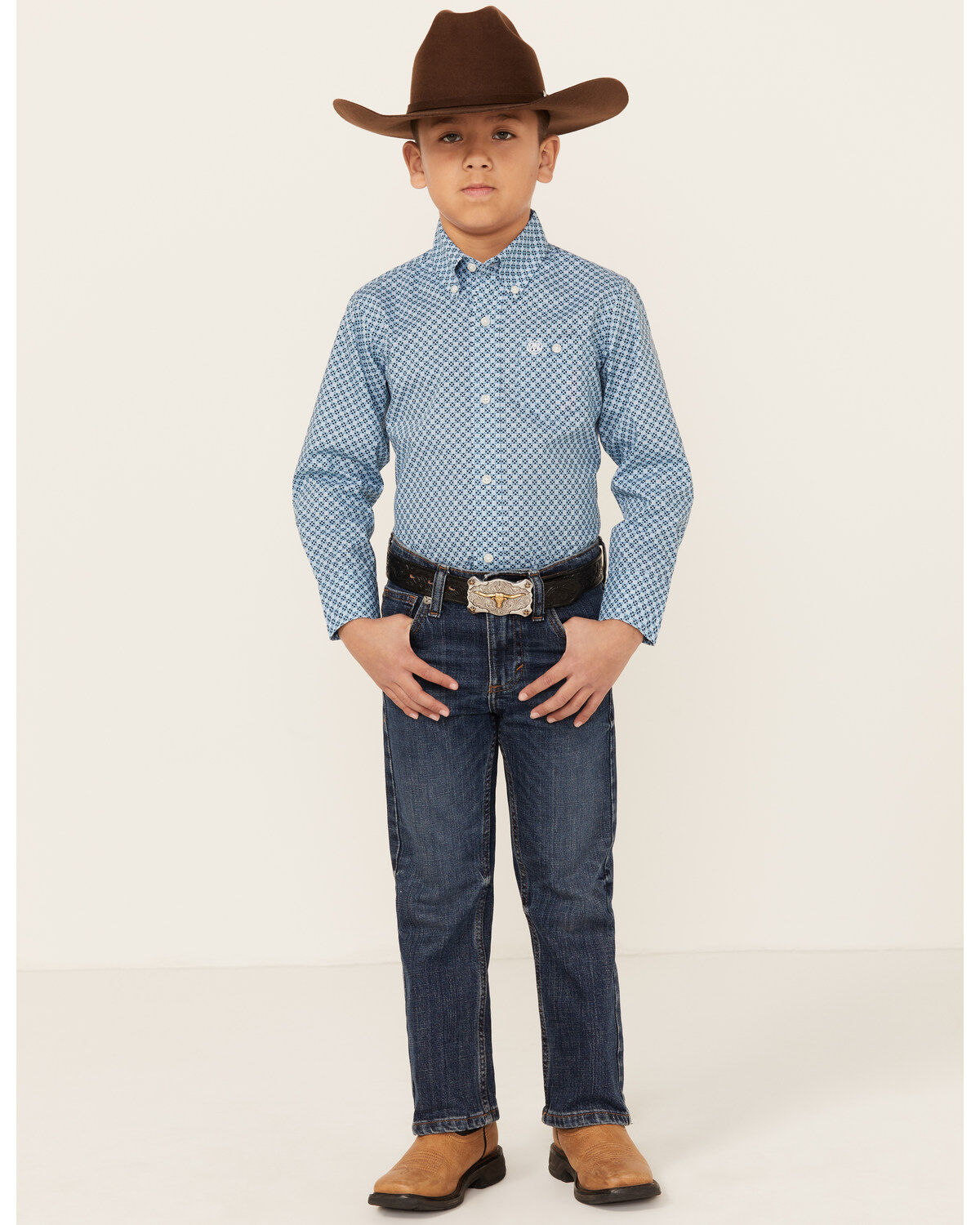 Wrangler 20X Little Boys' Barksdale Dark Wash Vintage Bootcut Stretch Denim Jeans