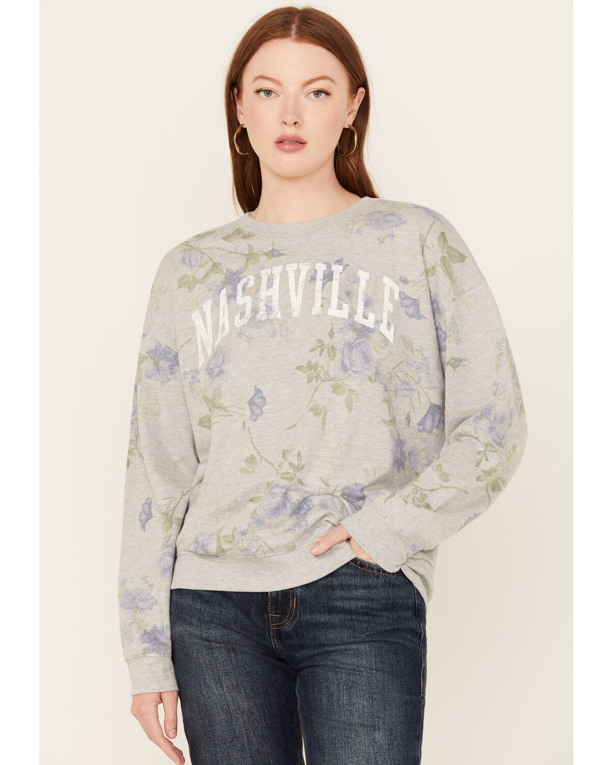 Originality Women's Nashville Floral Print Long Sleeve Shirt