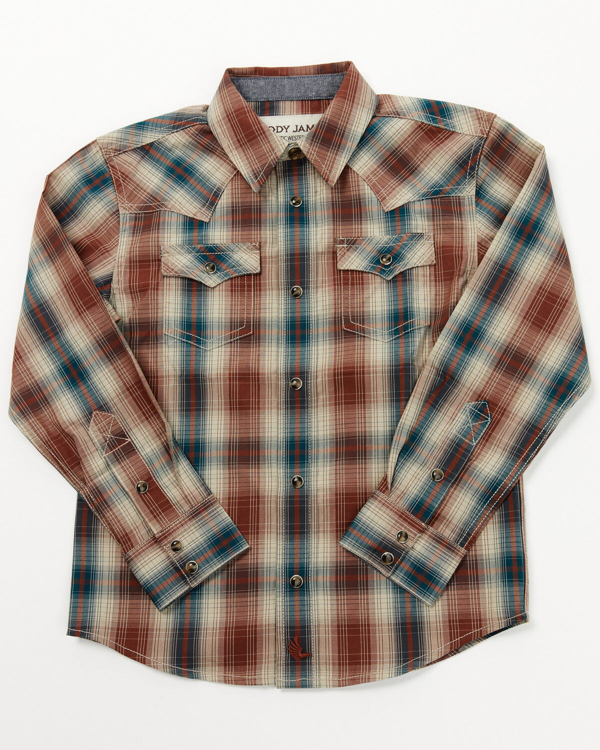 Cody James Toddler Boys' Ricardo Plaid Print Long Sleeve Snap Western Shirt