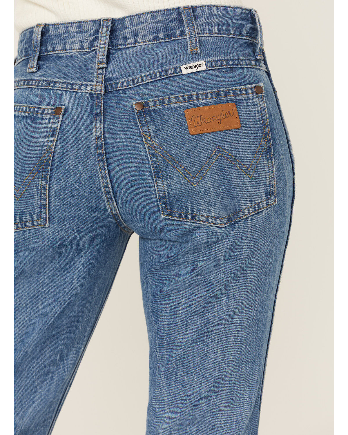 Wrangler Women's Westward Light Wash Dip Dye Mid Rise Bootcut Denim Jeans