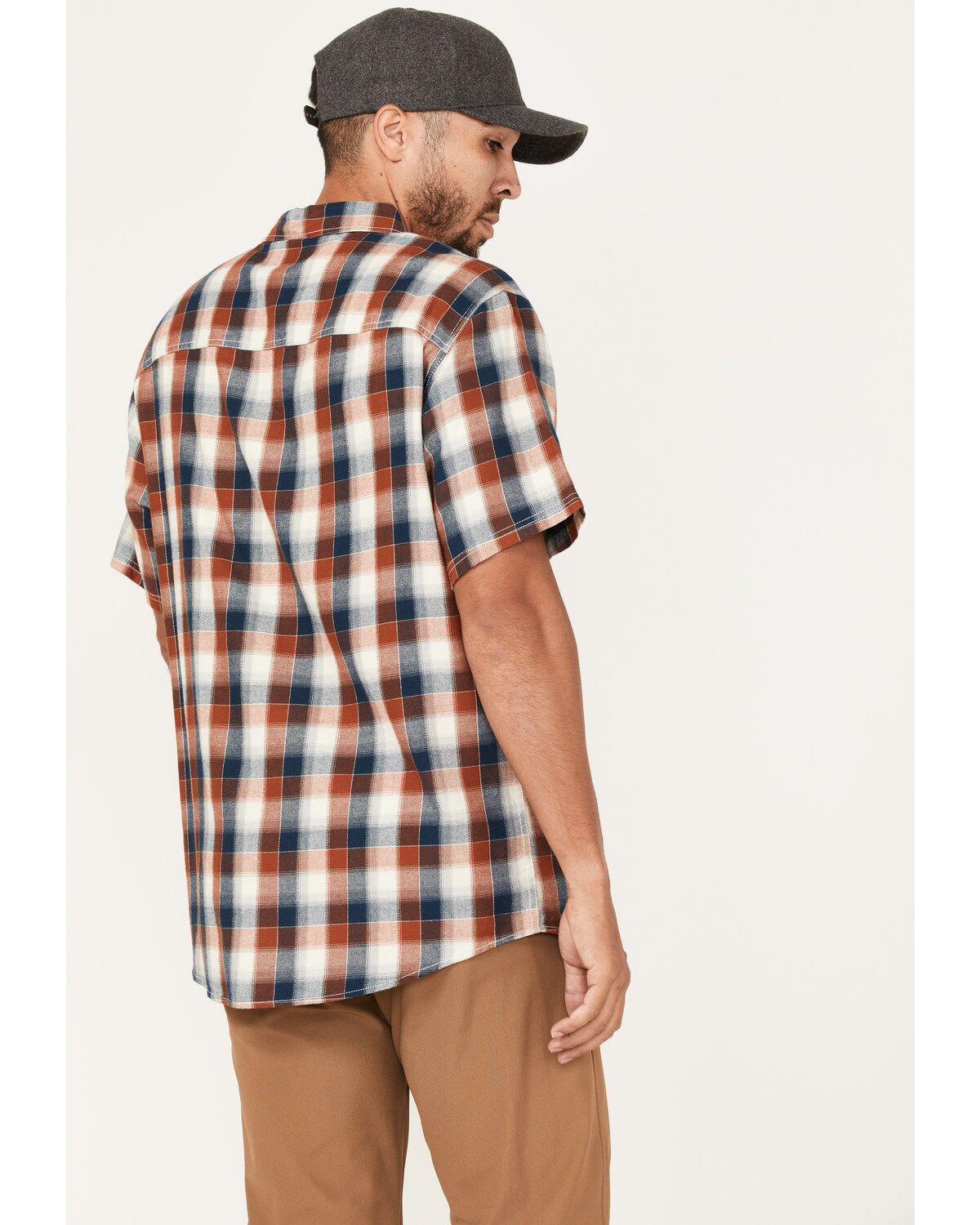 Brothers and Sons Men's Casual Plaid Short Sleeve Button-Down Western Shirt