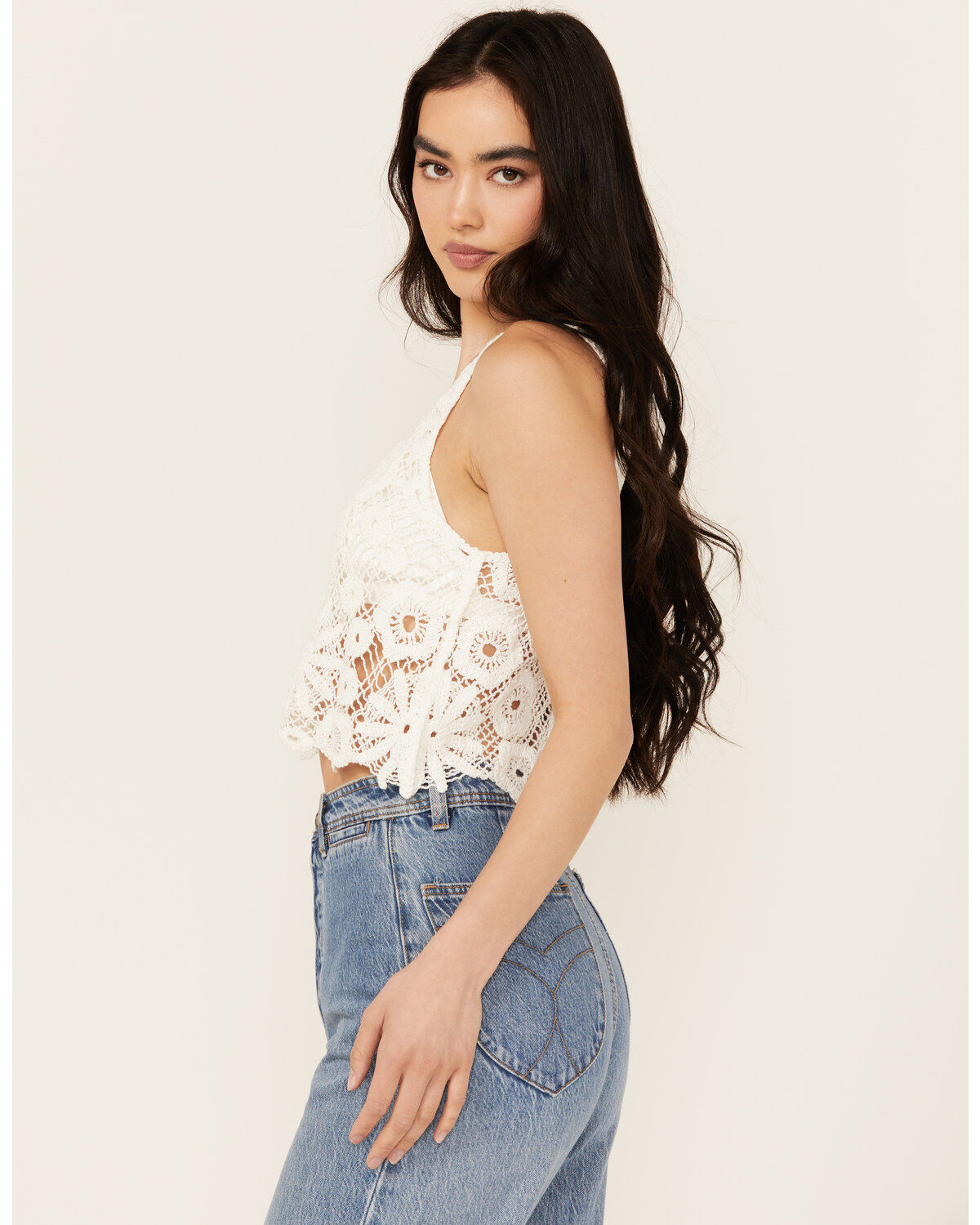 New In Women's Floral Lace Sleeveless Tank
