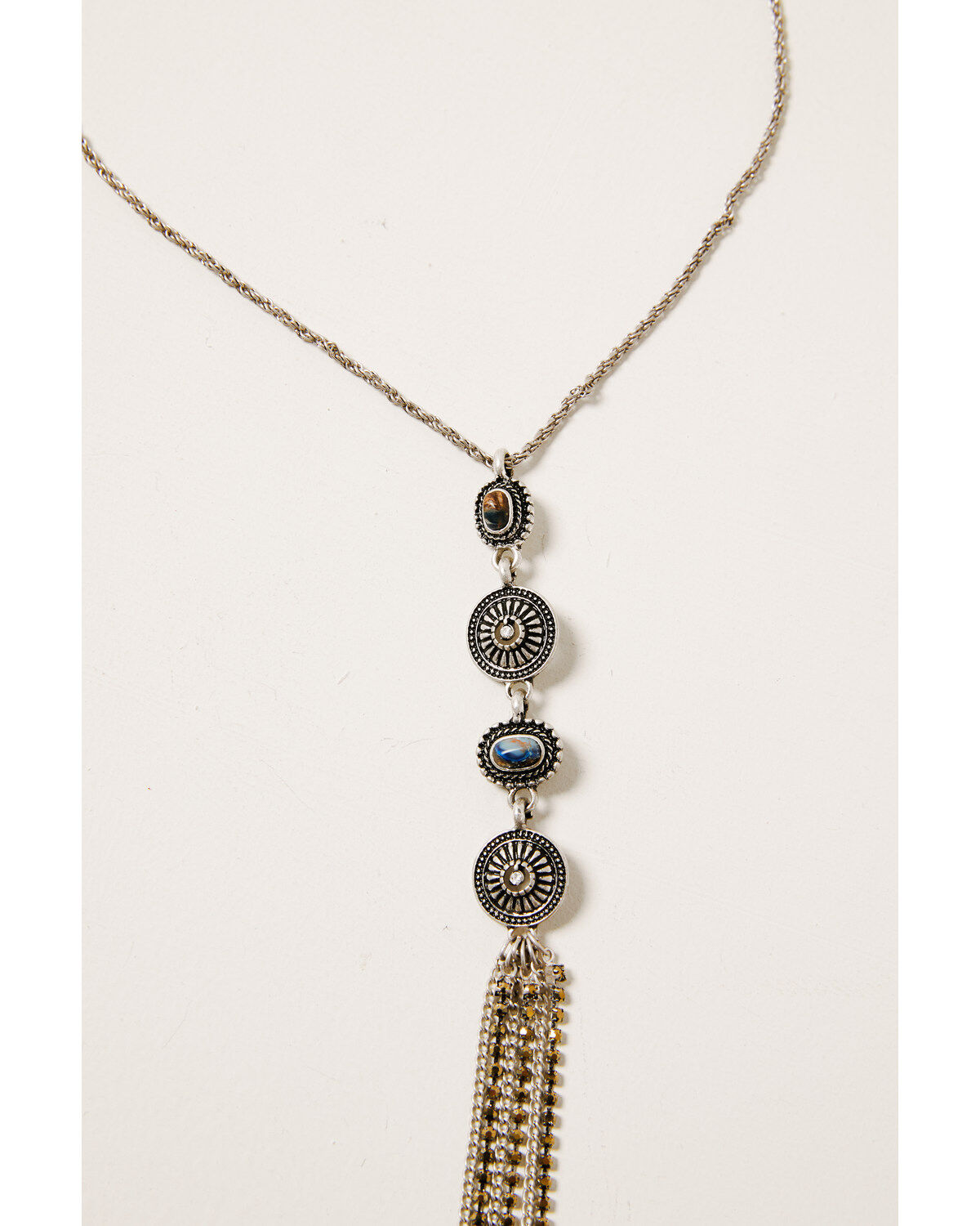Shyanne Women's Claire Linear Multi Concho Fringe Necklace