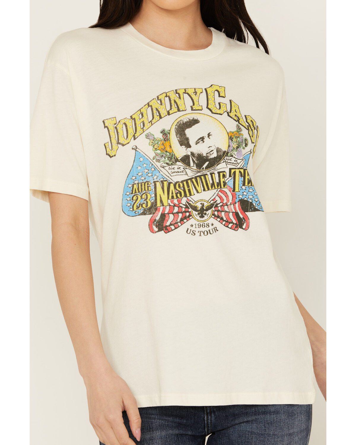 Day Dreamer Women's Johnny Cash Short Sleeve Oversized Graphic Tee