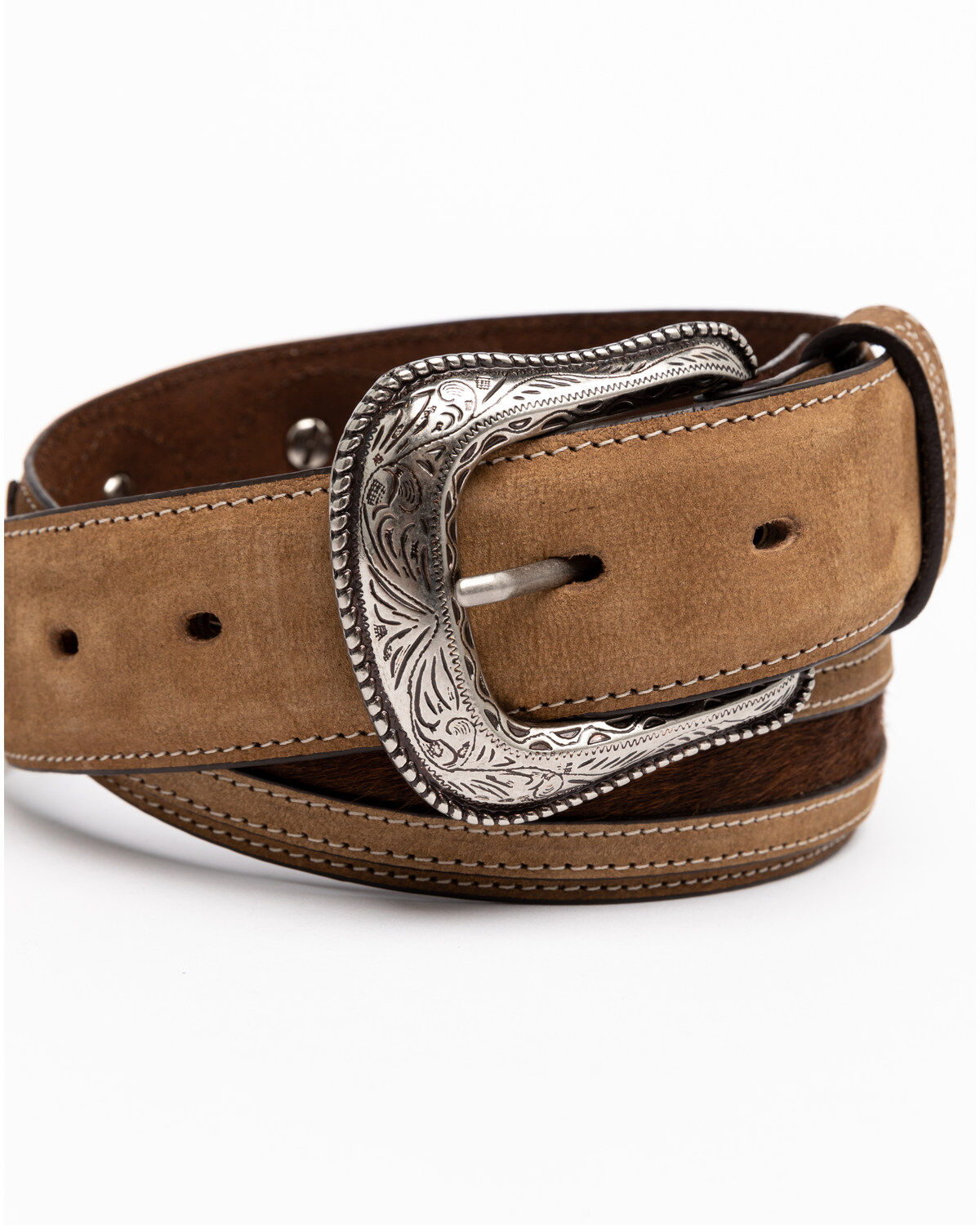 Cody James Men's Hair-On Praying Cowboy Concho Western Belt