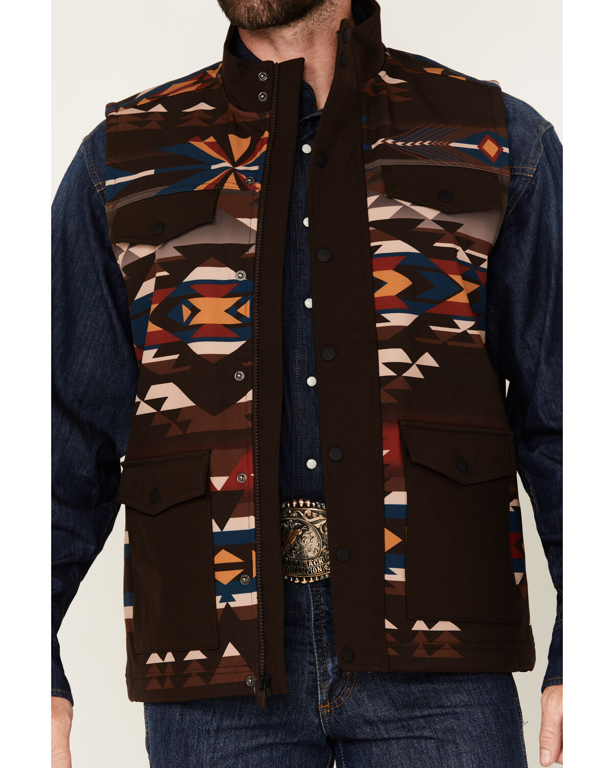 RANK 45® Men's Southwestern Print Softshell Vest
