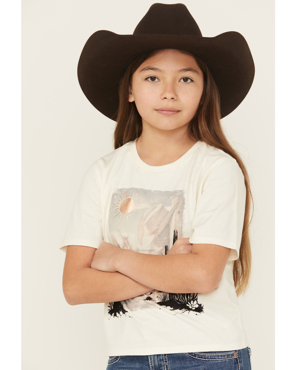 Shyanne Girls' Real Felt Scenic Short Sleeve Graphic Tee