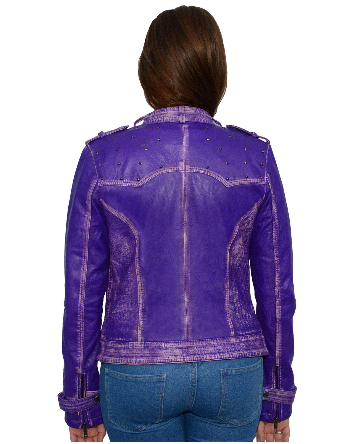 Milwaukee Leather Women's Studded Sheepskin Asymmetrical Moto Jacket