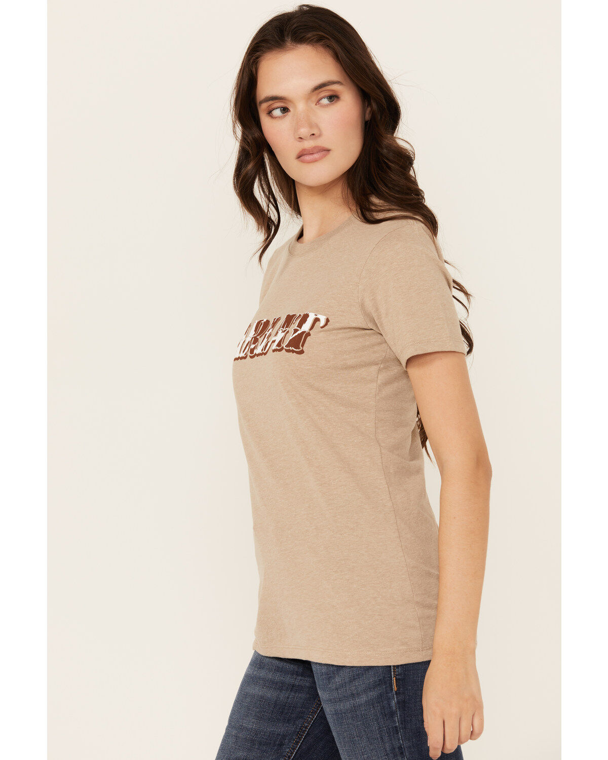 Ariat Women's Boot Barn Exclusive Cow Print Logo Short Sleeve Graphic Tee