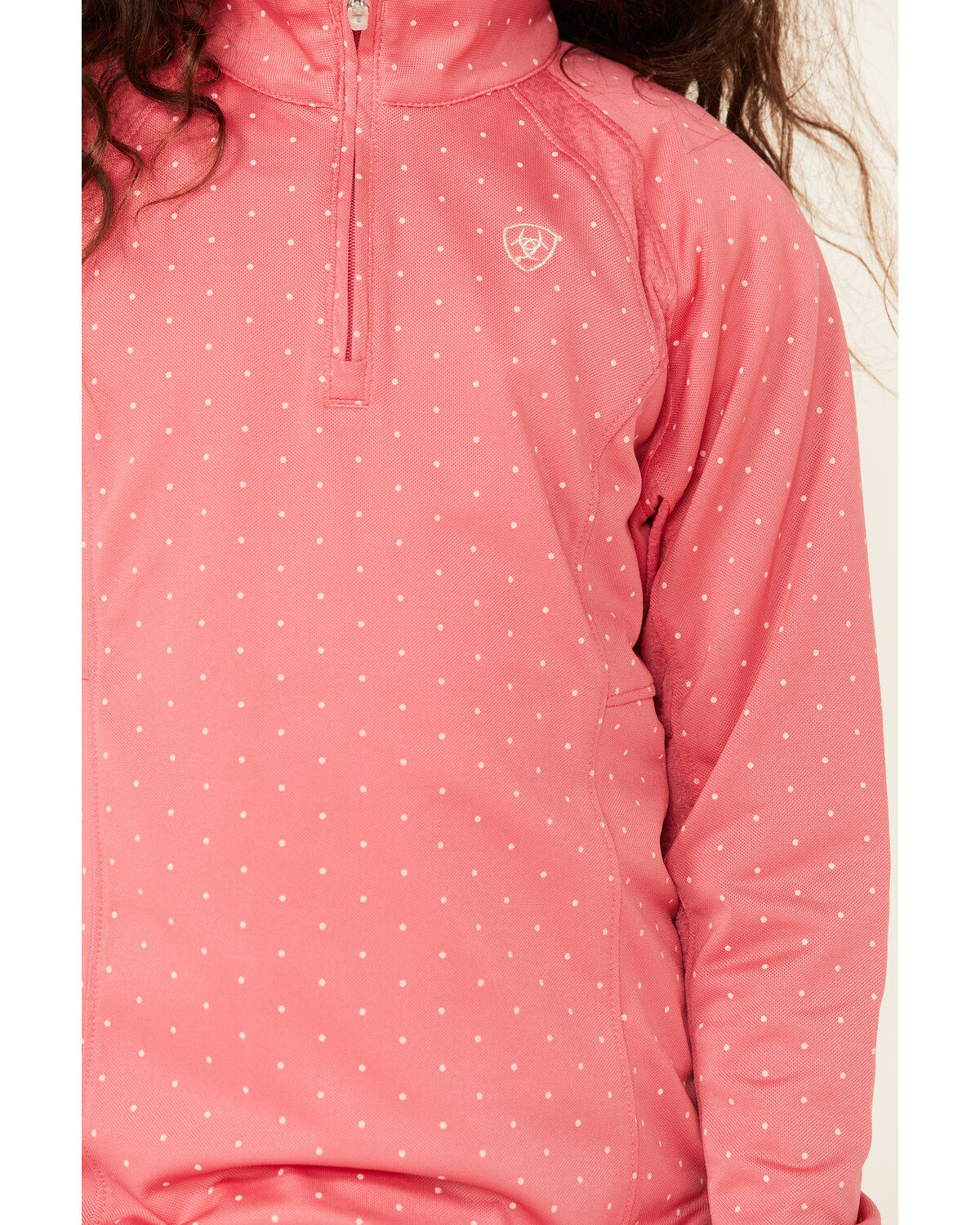 Ariat Girls' Dot Print Sunstopper 2.0 1/4 Zip Baselayer