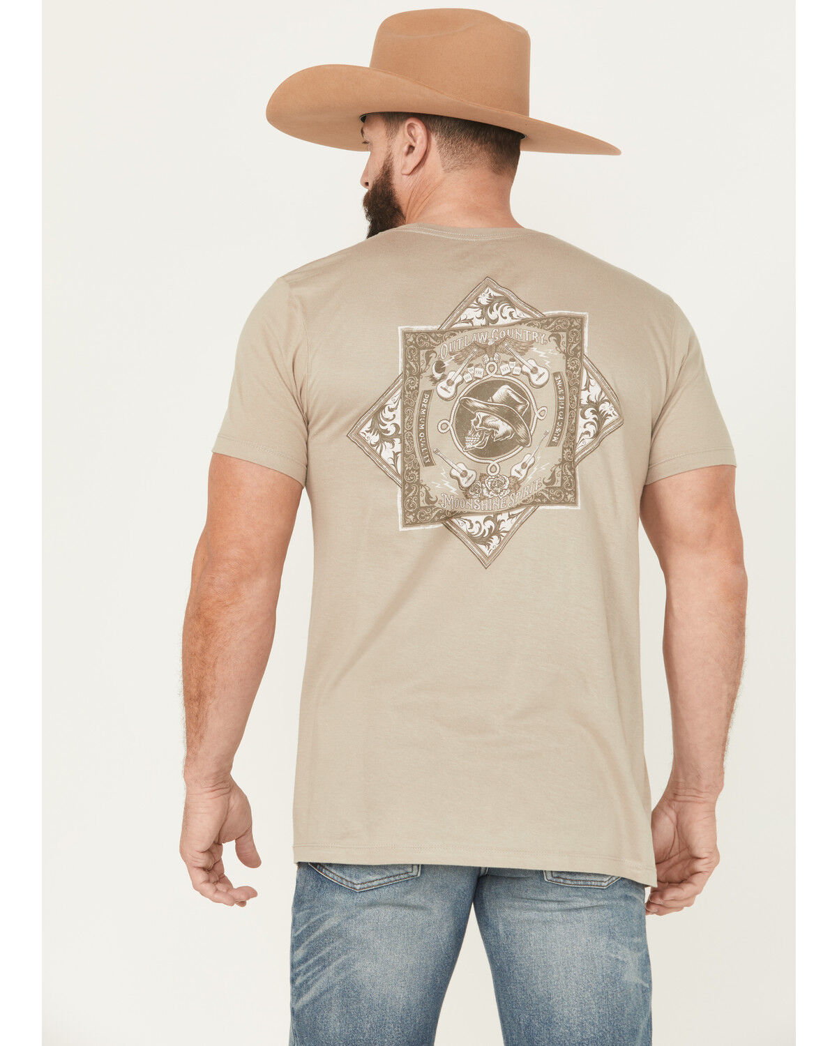 Moonshine Spirit Men's Bandana Short Sleeve Graphic T-Shirt