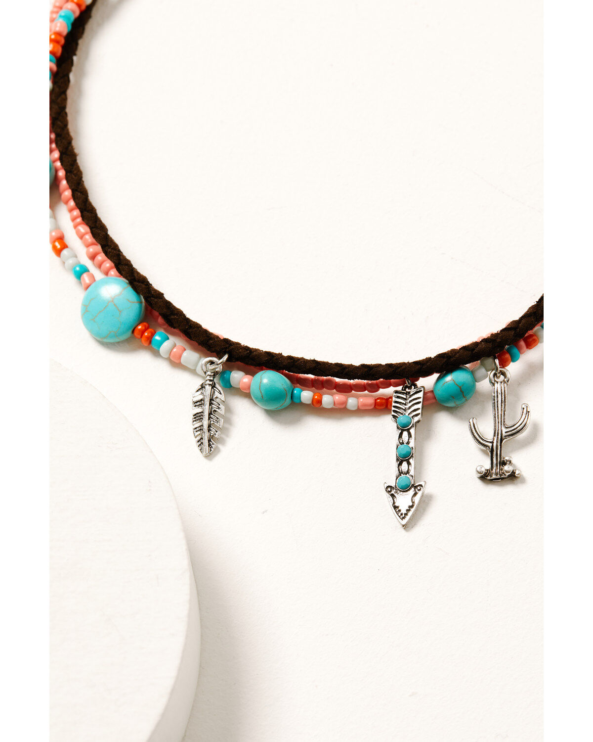 Shyanne Women's Layered Turquoise Beaded Charm Necklace