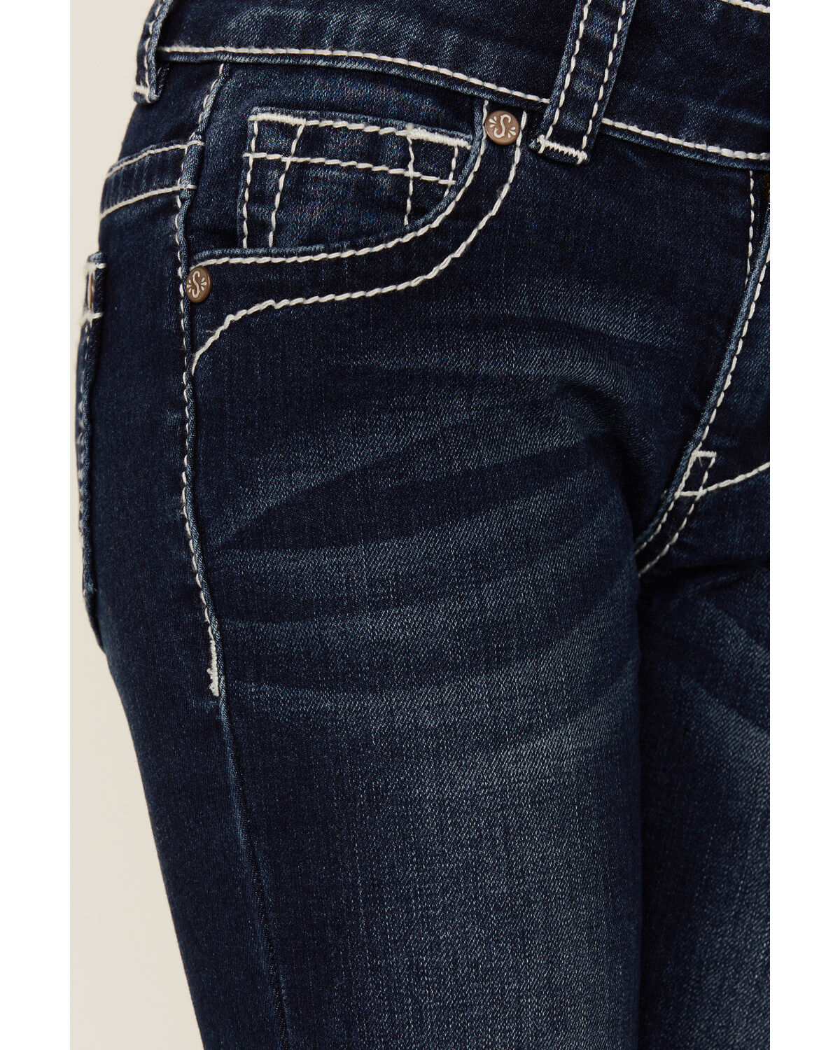 Shyanne Little Girls' Feather Dreamcatcher Embroidered Pocket Bootcut Jeans