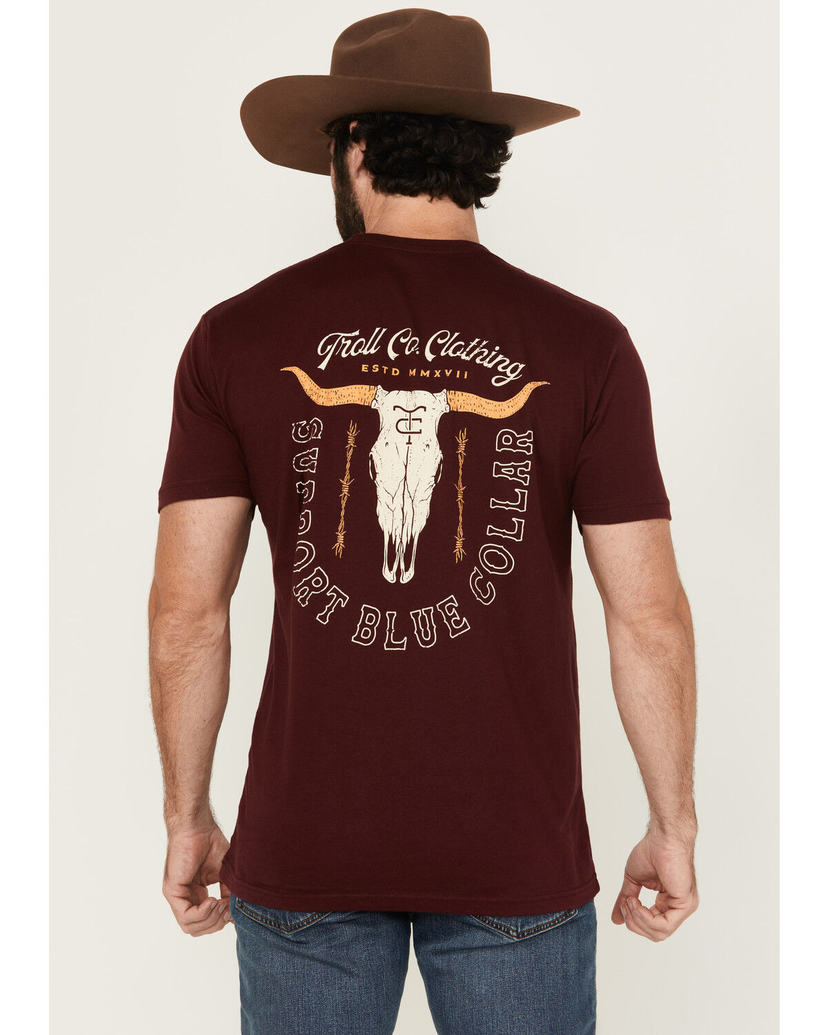Troll Co Men's Homestead Logo Short Sleeve Graphic Work T-Shirt