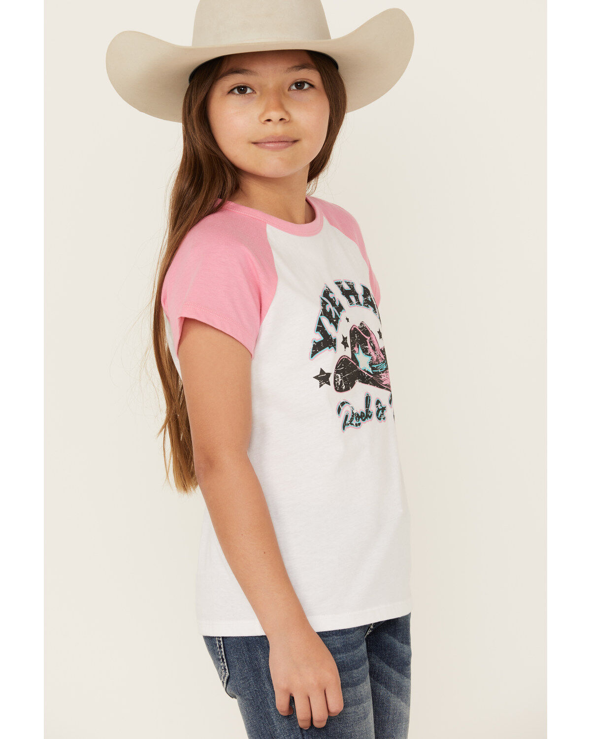 Rock & Roll Denim Girls' Yee Haw Short Sleeve Graphic Tee
