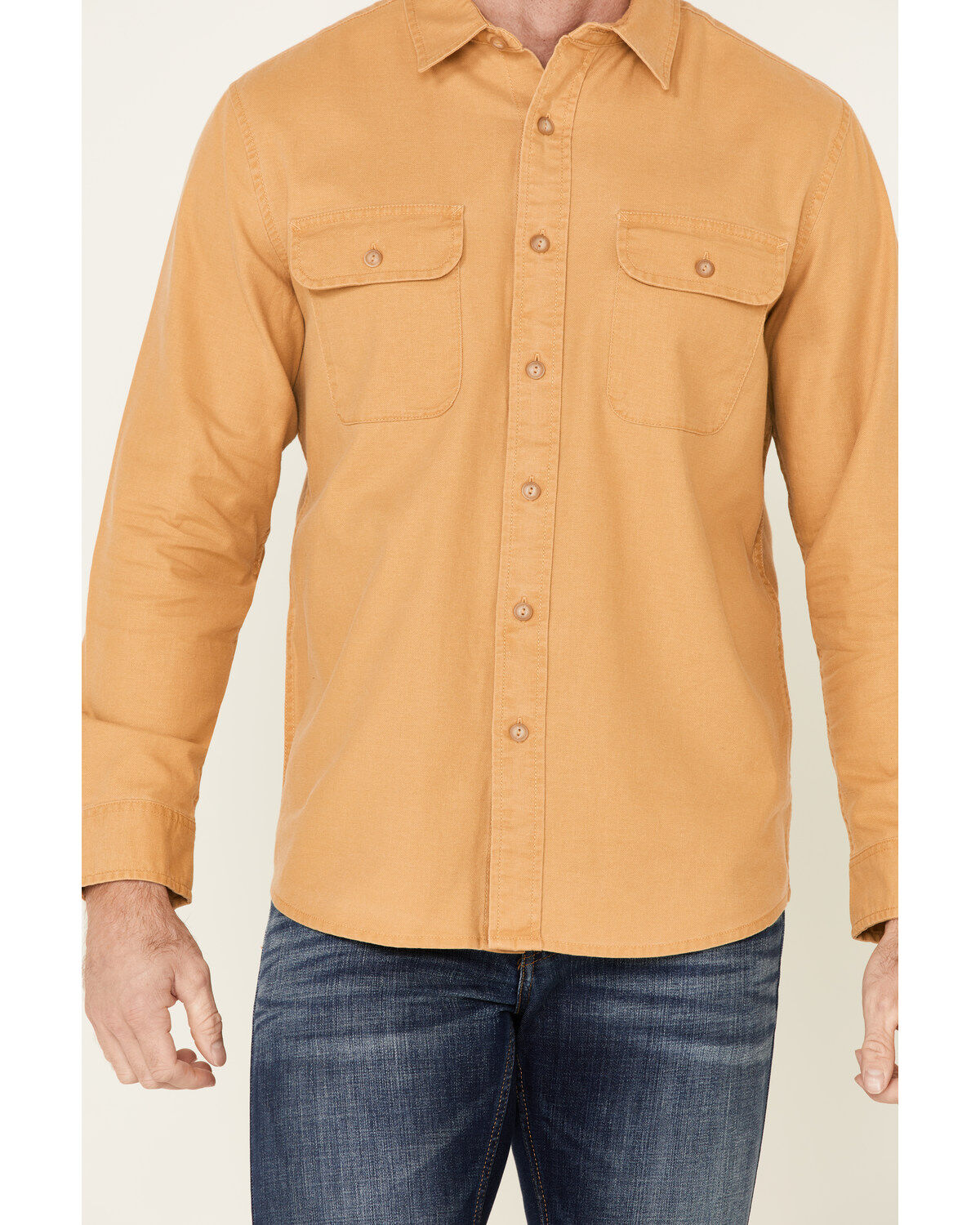 Pendleton Men's Mustard Beach Shack Solid Long Sleeve Western Shirt