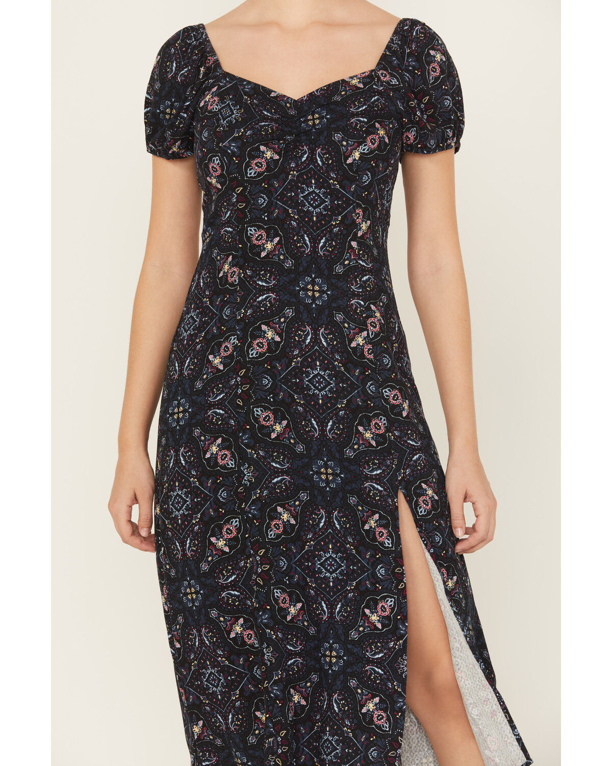 Idyllwind Women's Beth Jacquard Print Short Sleeve Midi Dress