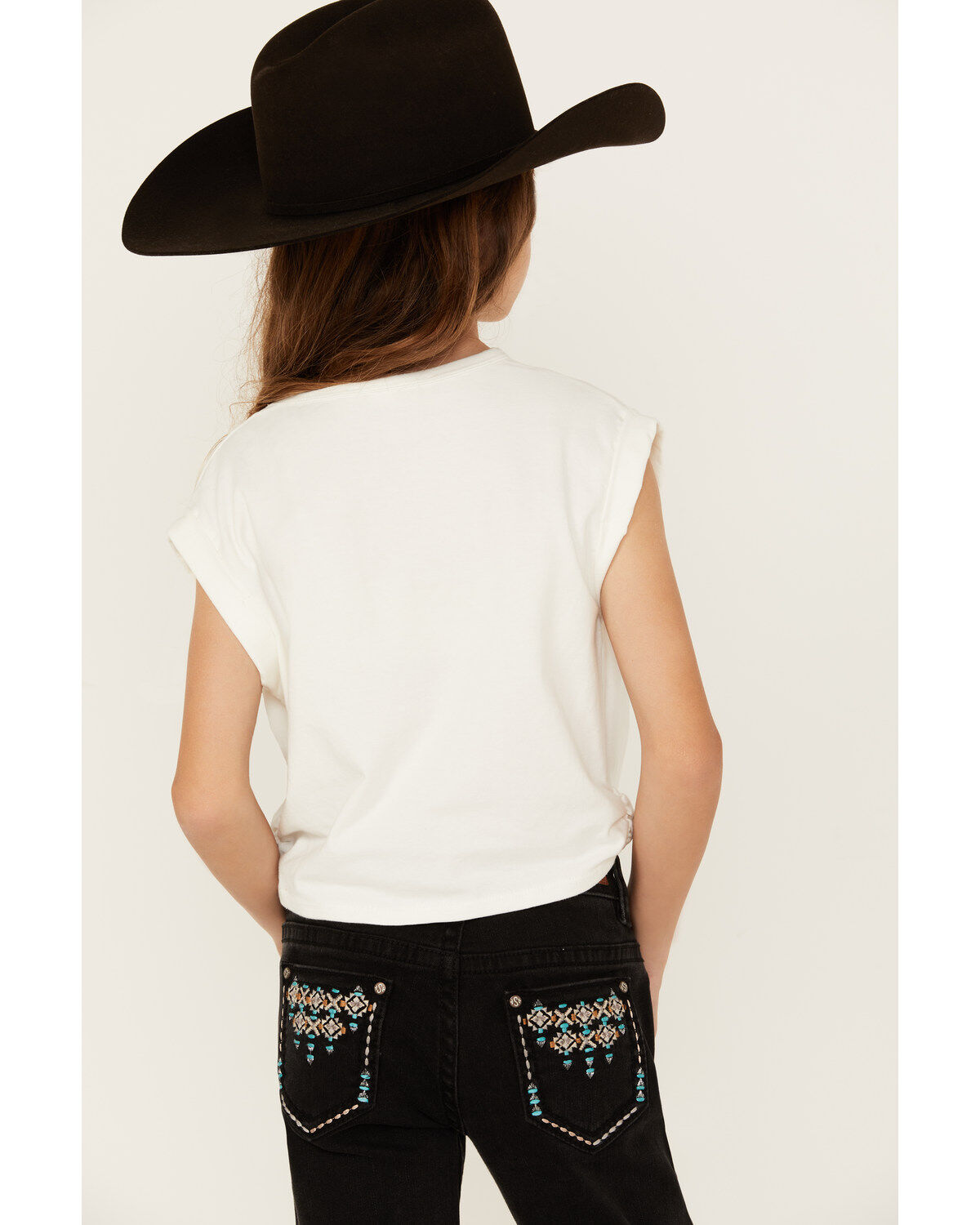 Saints & Hearts Girls' Howdy Tie Front Short Sleeve Graphic Tee