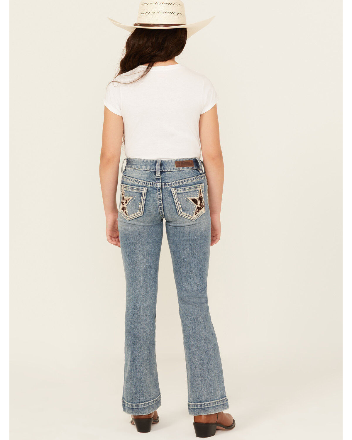 Rock & Roll Denim Girls' Star Pocket Bootcut Stretch Denim Jeans